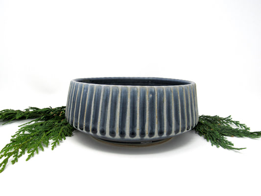 Fluted Serving Bowl in Blue