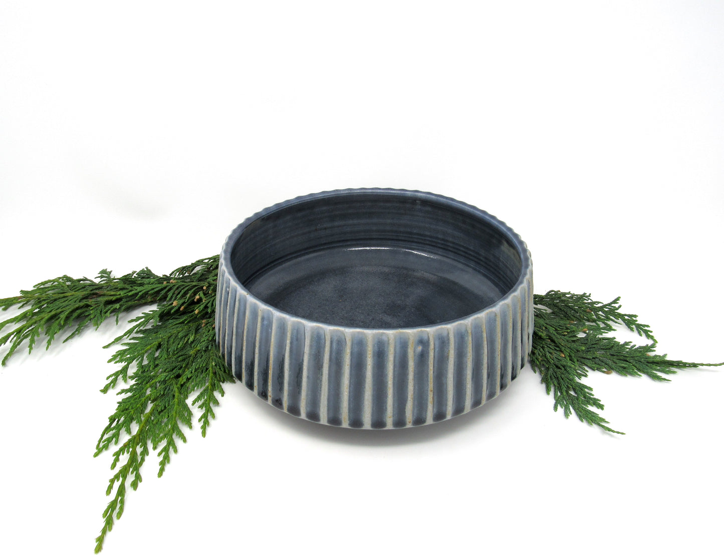 Fluted Serving Bowl in Blue