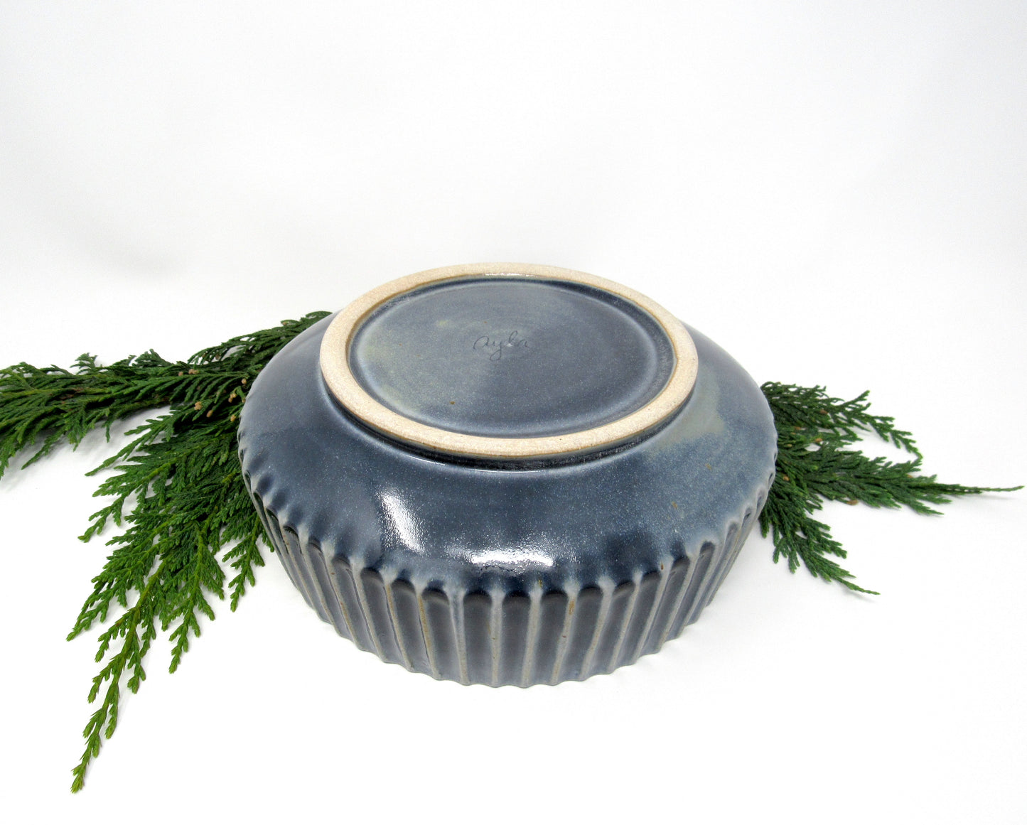 Fluted Serving Bowl in Blue