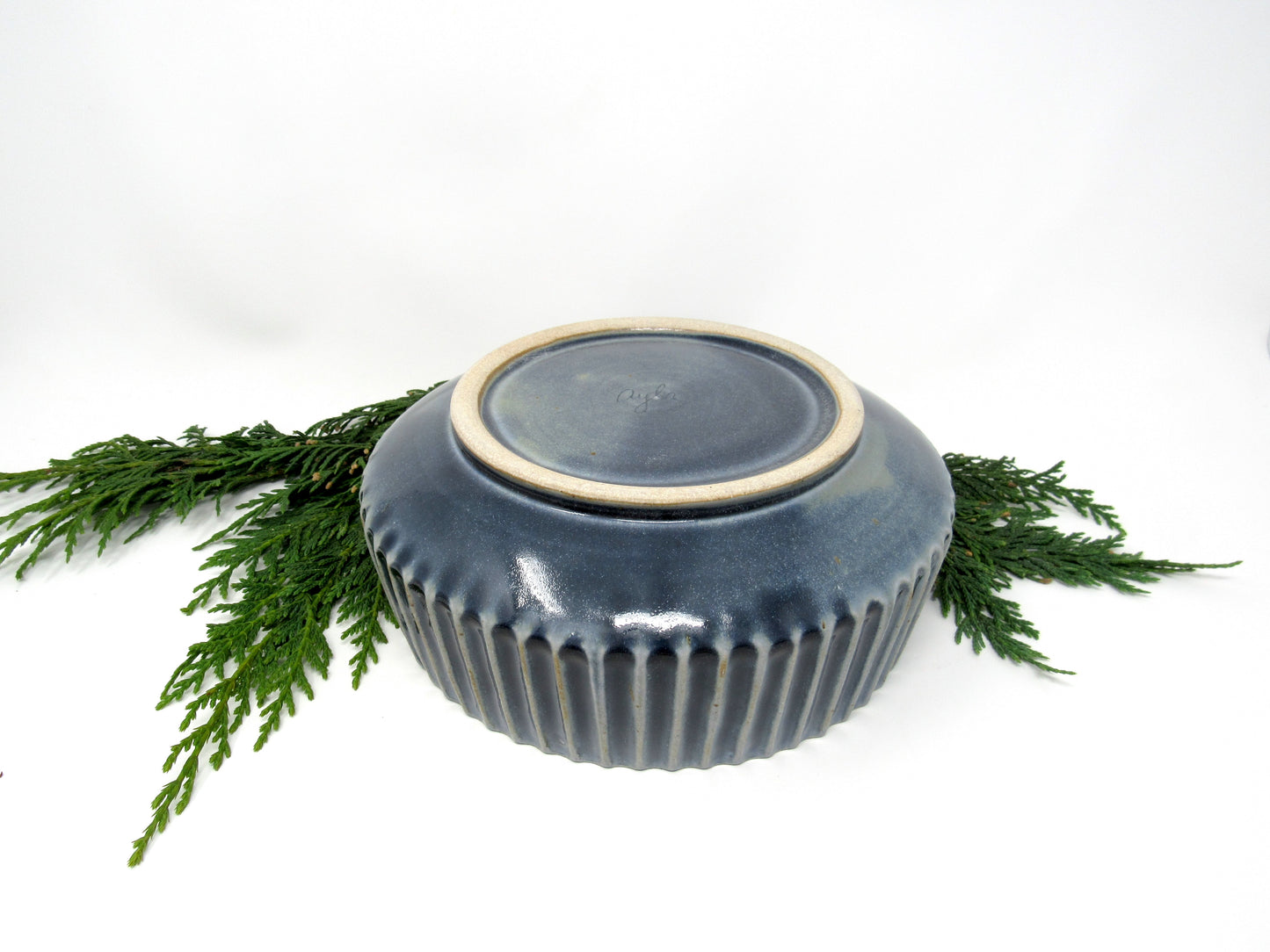 Fluted Serving Bowl in Blue