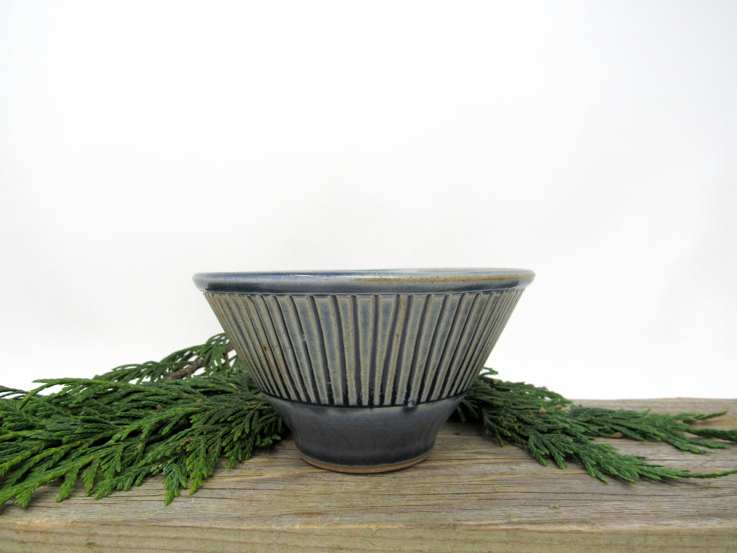 Striped Snack Bowl #1 in Glossy Gray