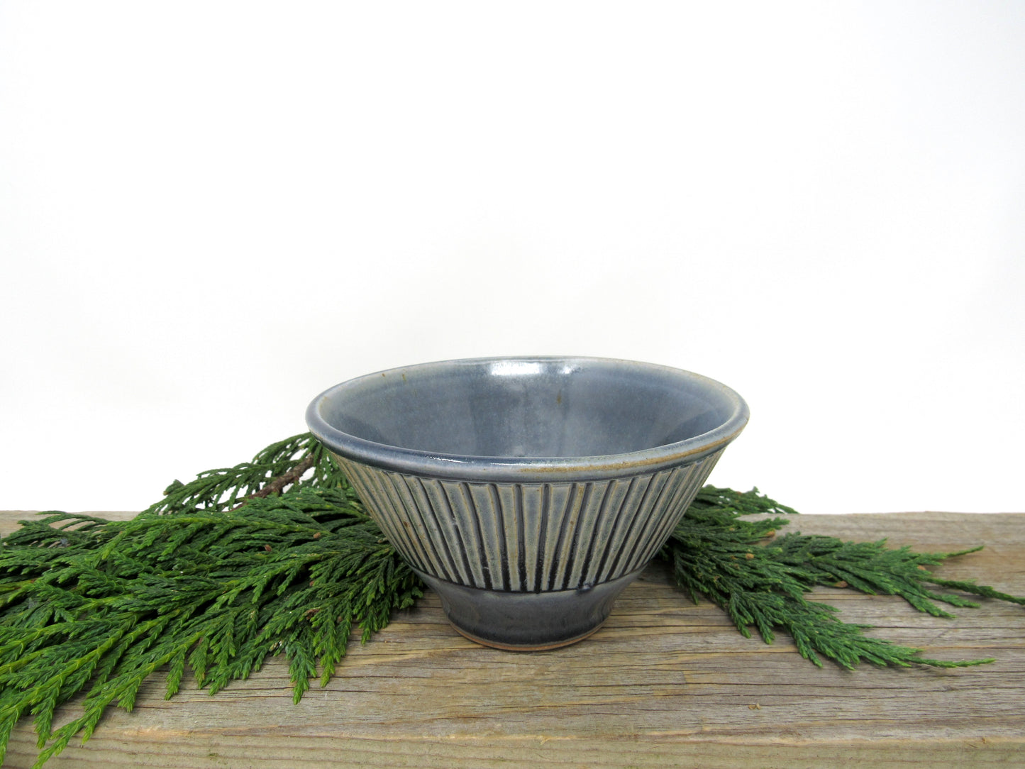 Striped Snack Bowl #1 in Glossy Gray