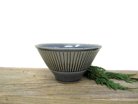 Striped Snack Bowl #1 in Glossy Gray