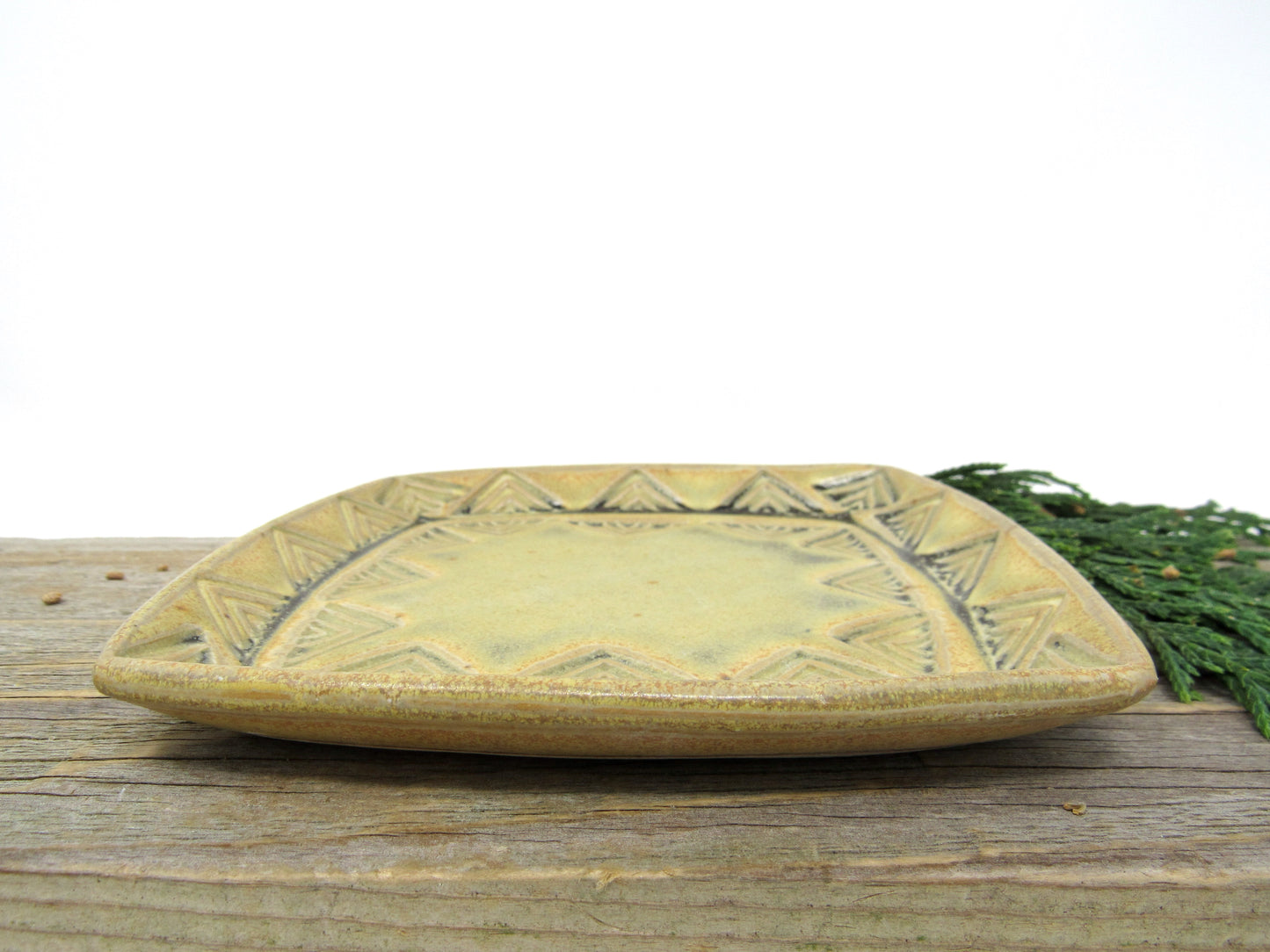 Stamped Trinket Dish in Goldenrod