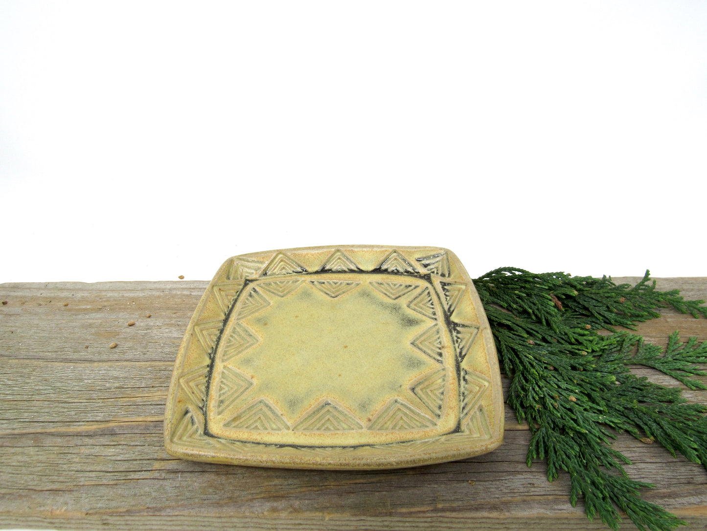 Stamped Trinket Dish in Goldenrod