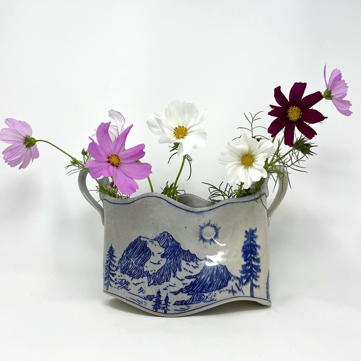 Mountain Landscape Vase: Mt. Baker and Mt. Shuksan