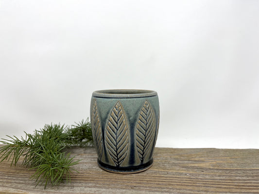 Wine Cup with Leaf Pattern, Blue Ridge