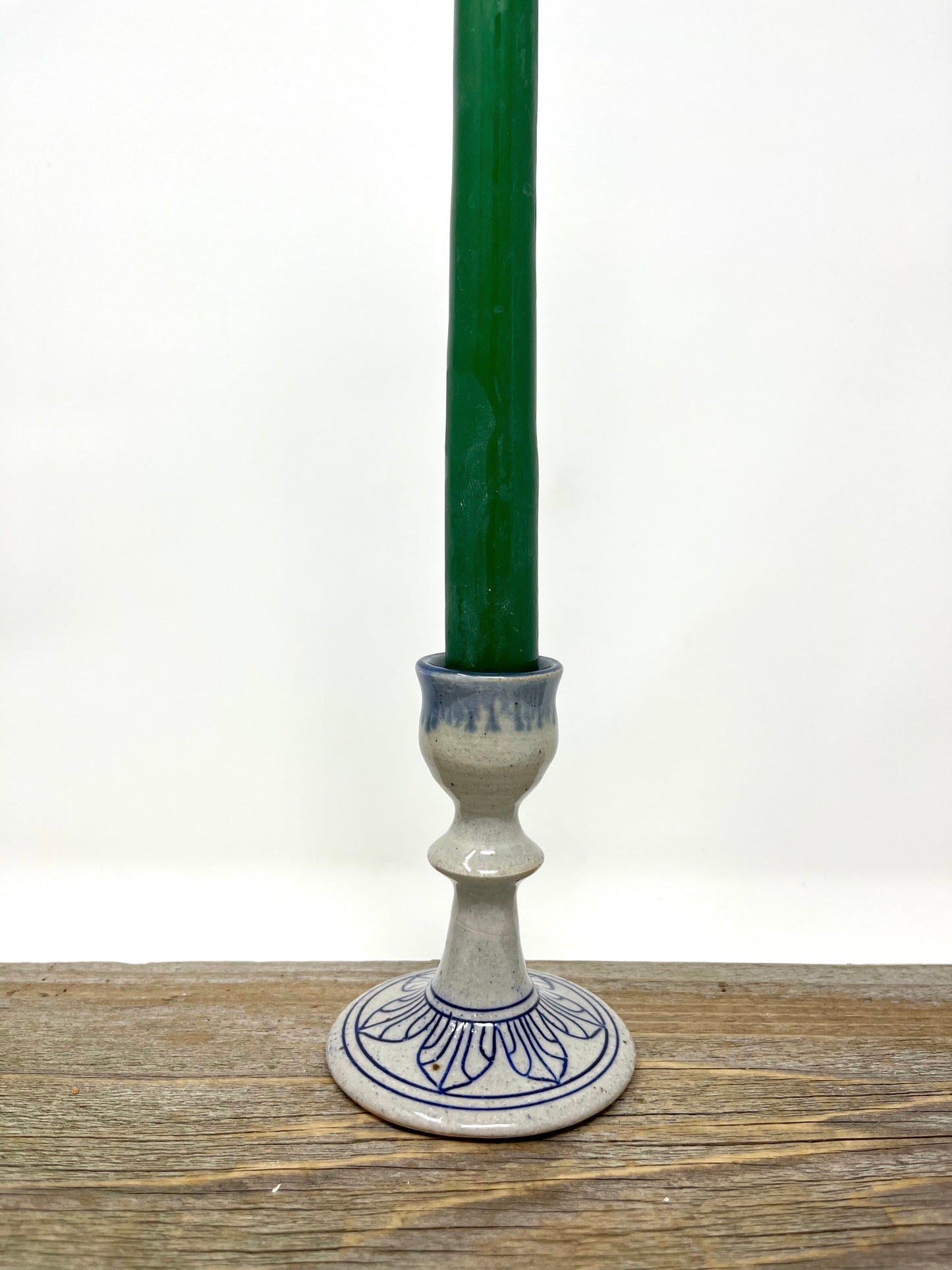 Art Deco Arches Candlestick in Blue and Gray #1