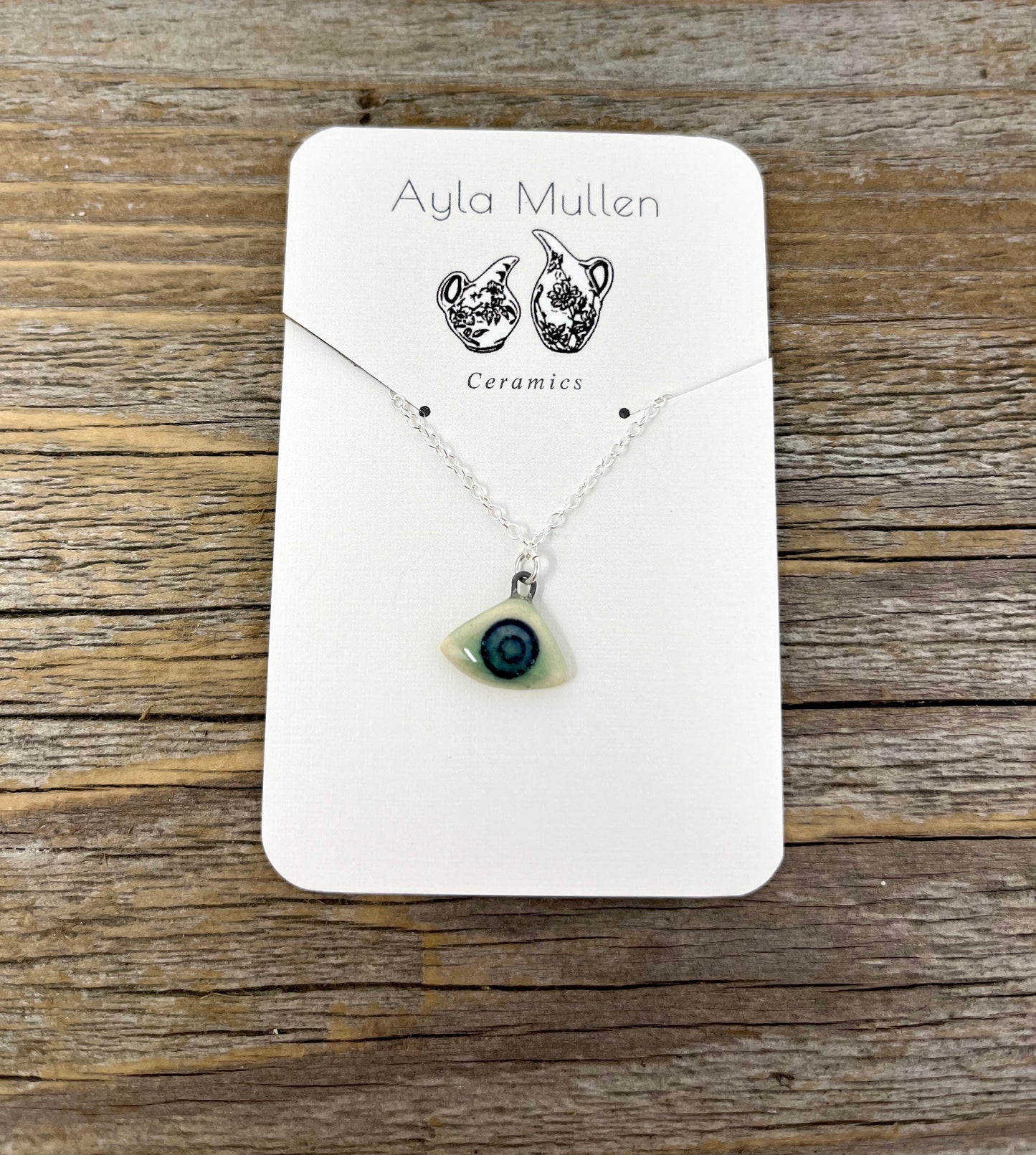Small Fan Necklace in Blue and Green