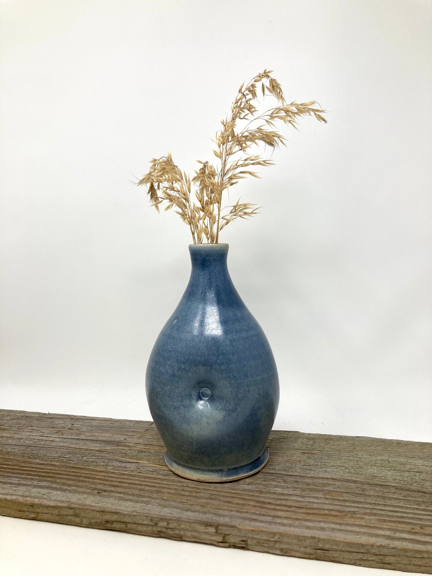 Dimpled Bottle Vase in Blue-Bronze glaze