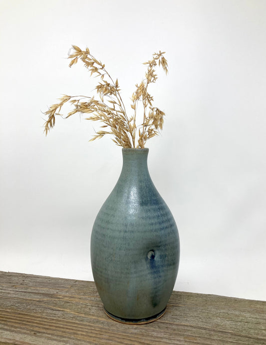 Dimpled Bottle Vase in Blue Ridge glaze