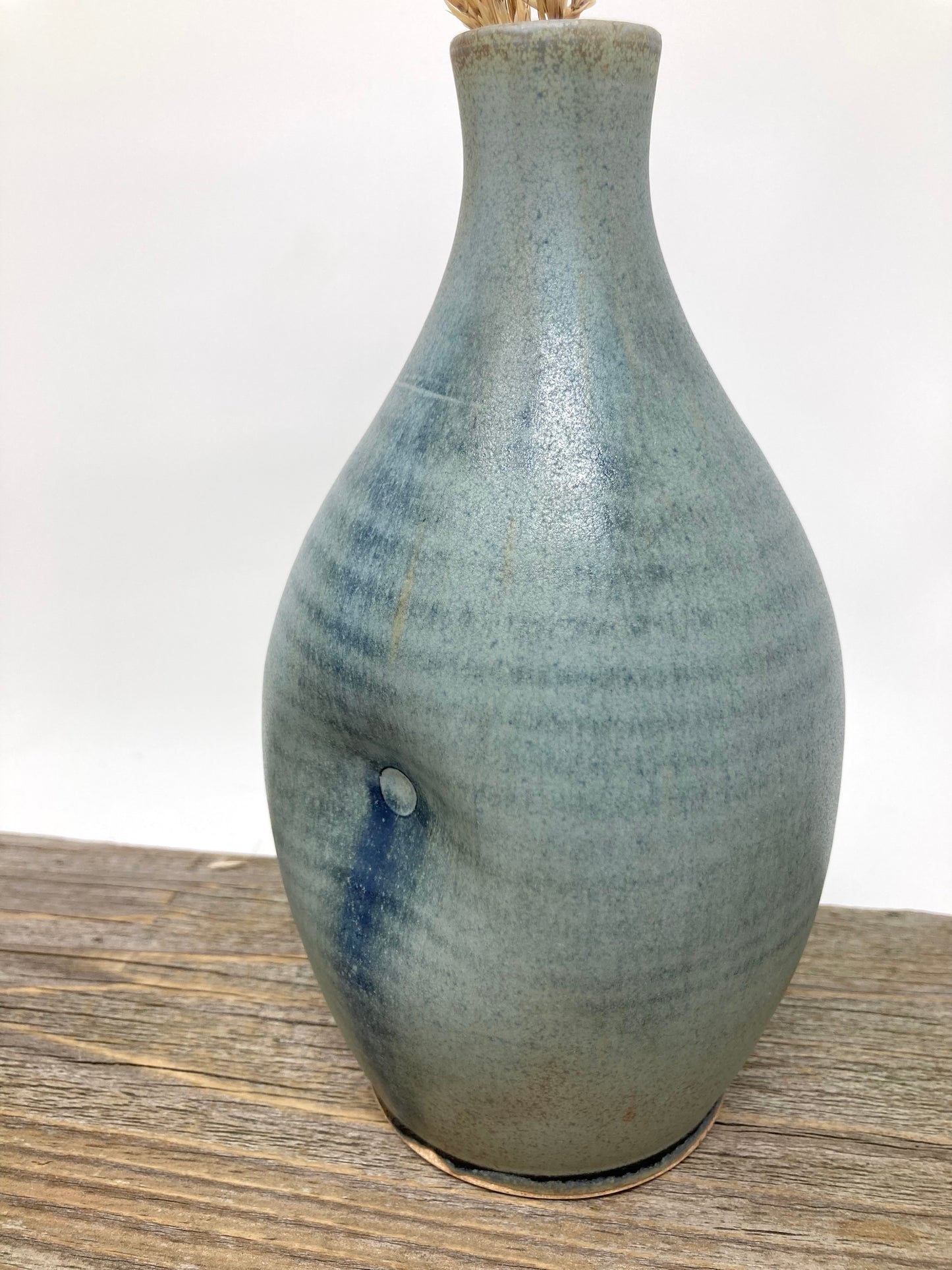 Dimpled Bottle Vase in Blue Ridge glaze