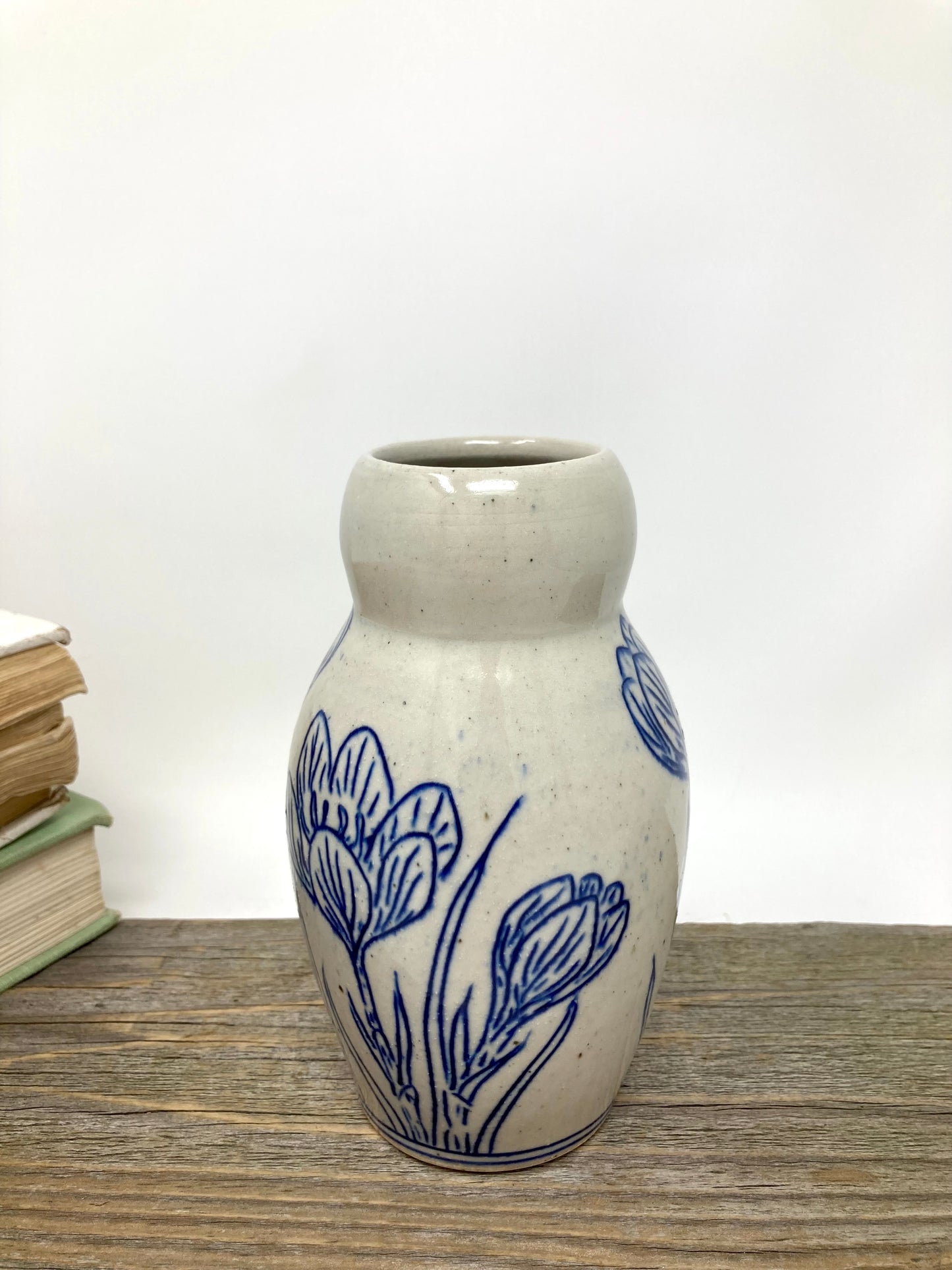 Crocus Flower Bud Vase in Blue and Gray #2