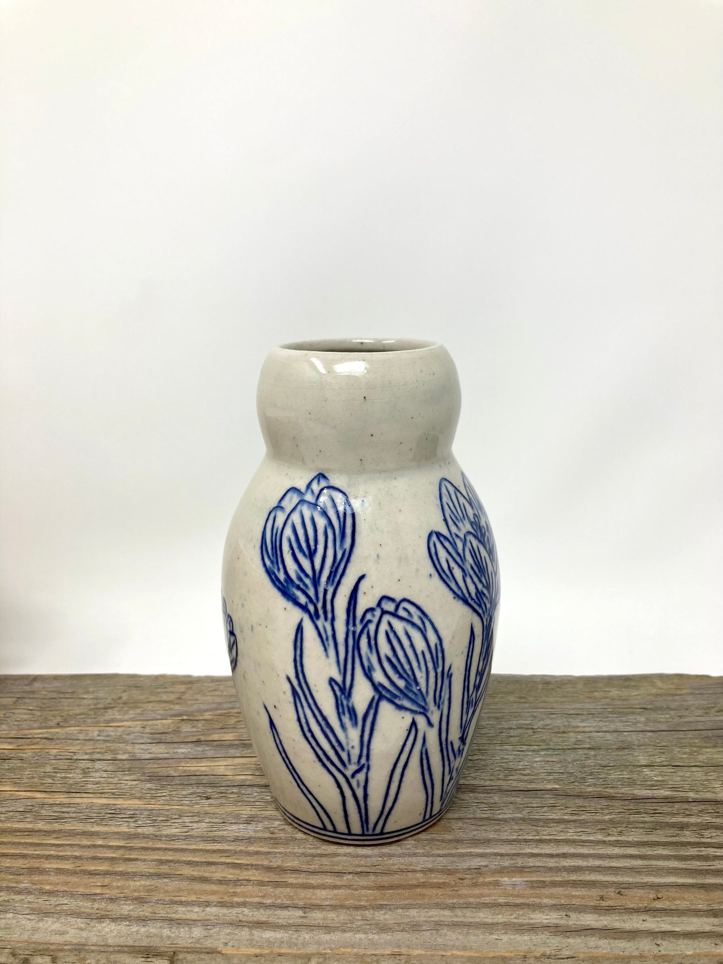 Crocus Flower Bud Vase in Blue and Gray #2
