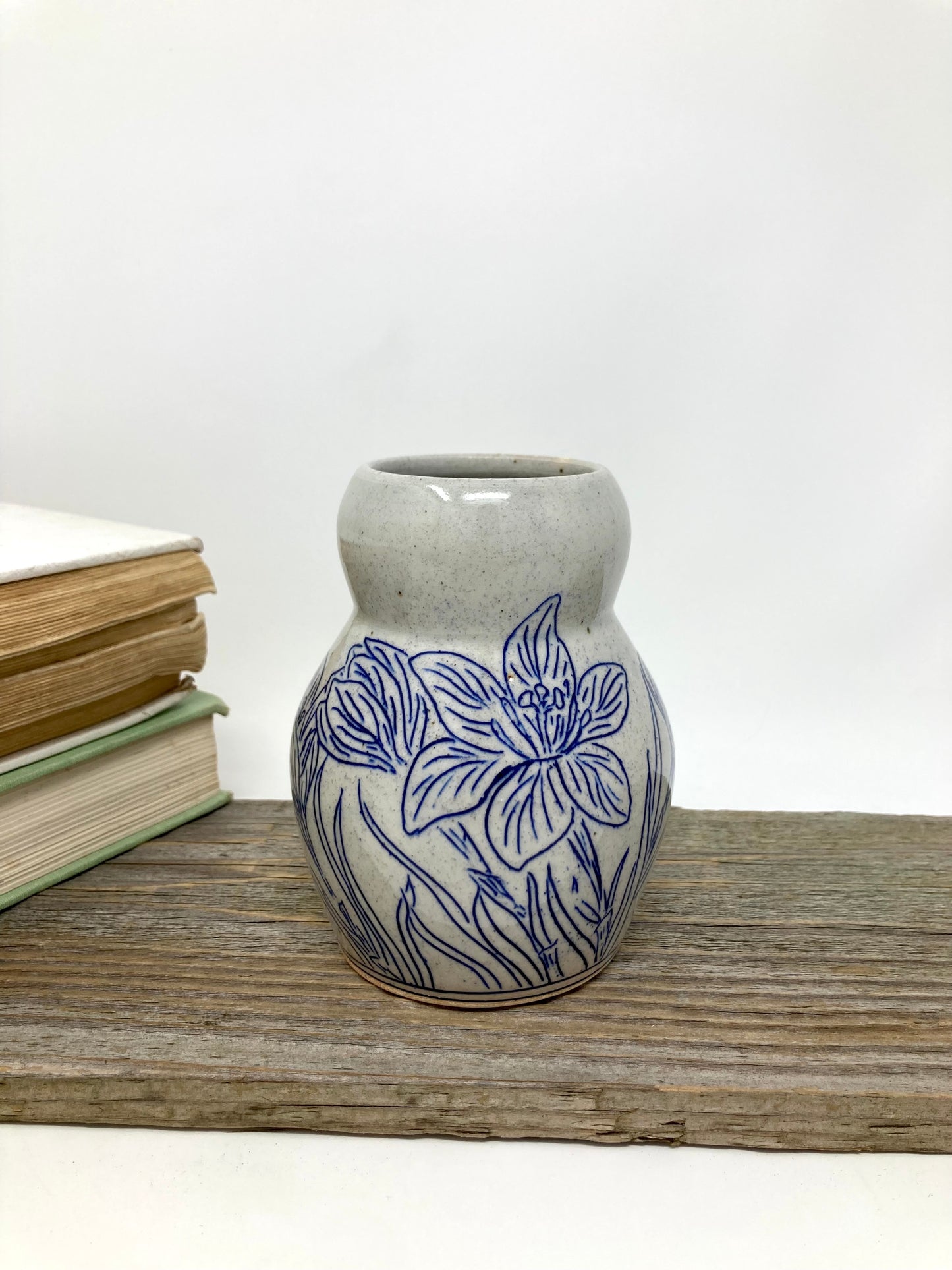 Crocus Flower Bud Vase in Blue and Gray #3