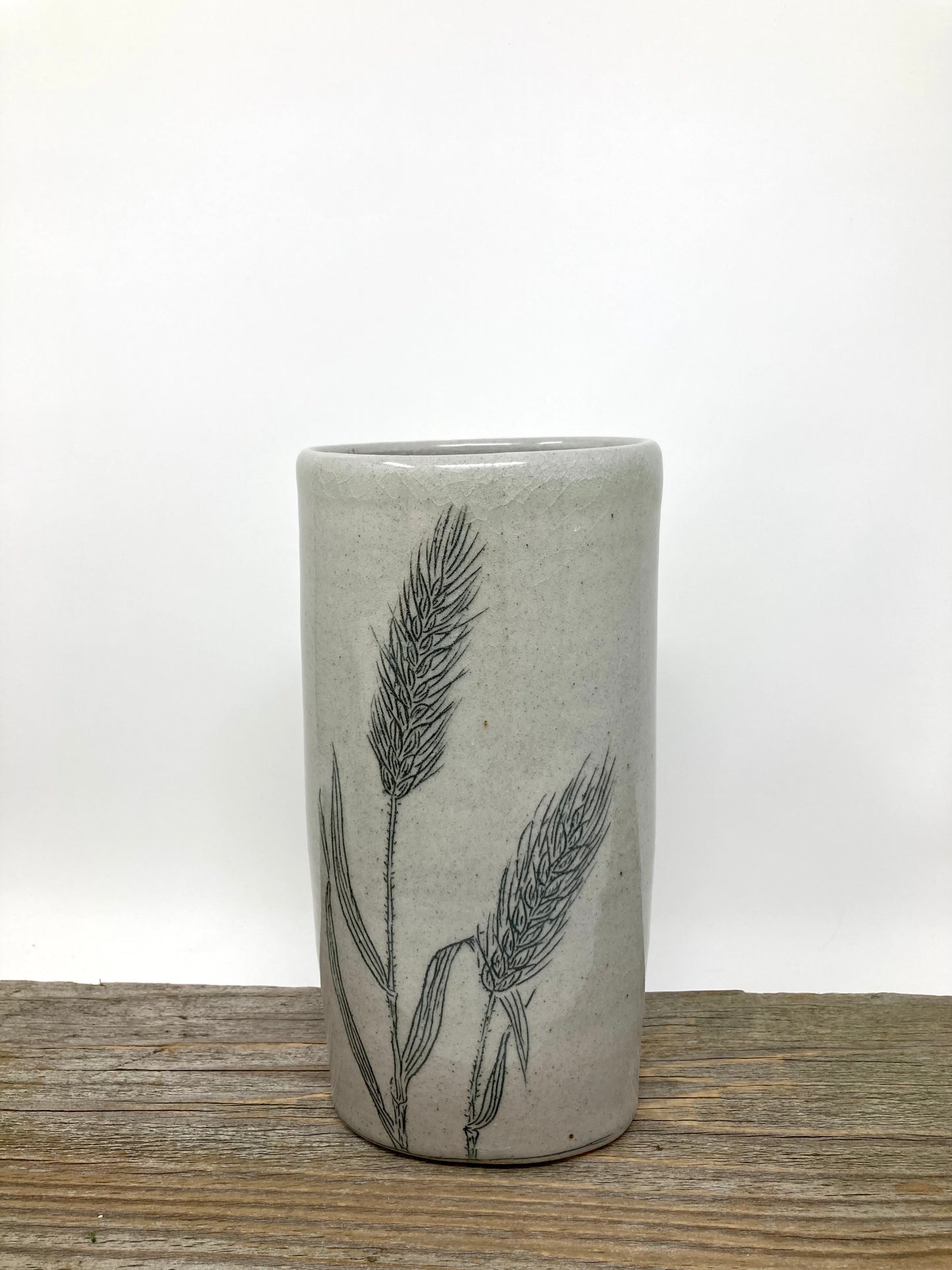 "A Leaf Of Grass" Wild Wheat Poetry Vase