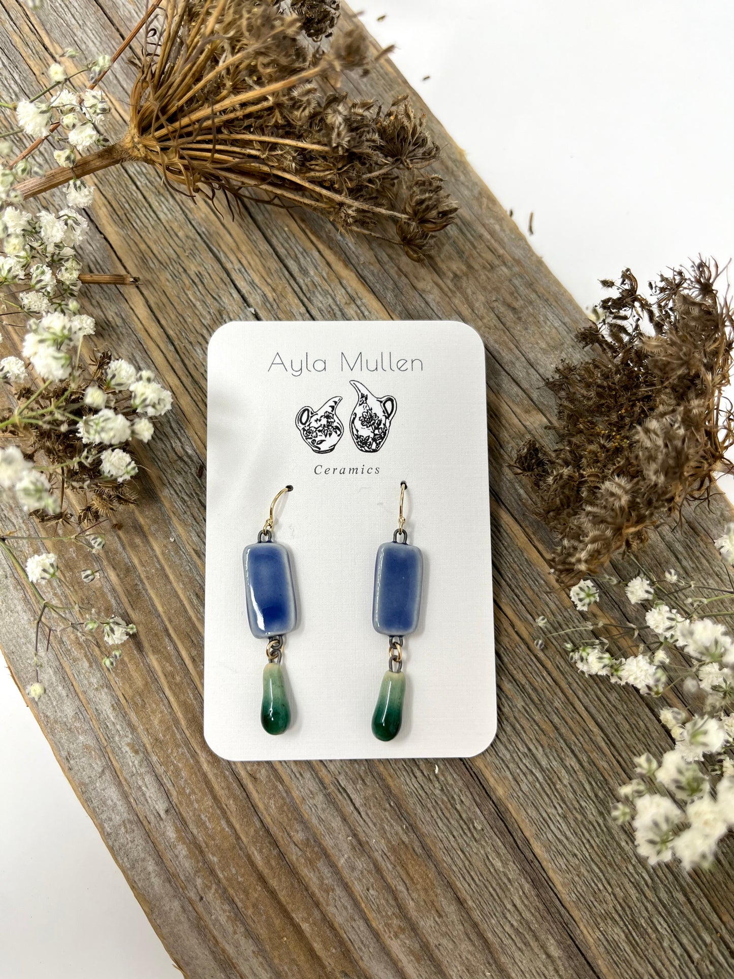 Cobalt Earrings with Dangles