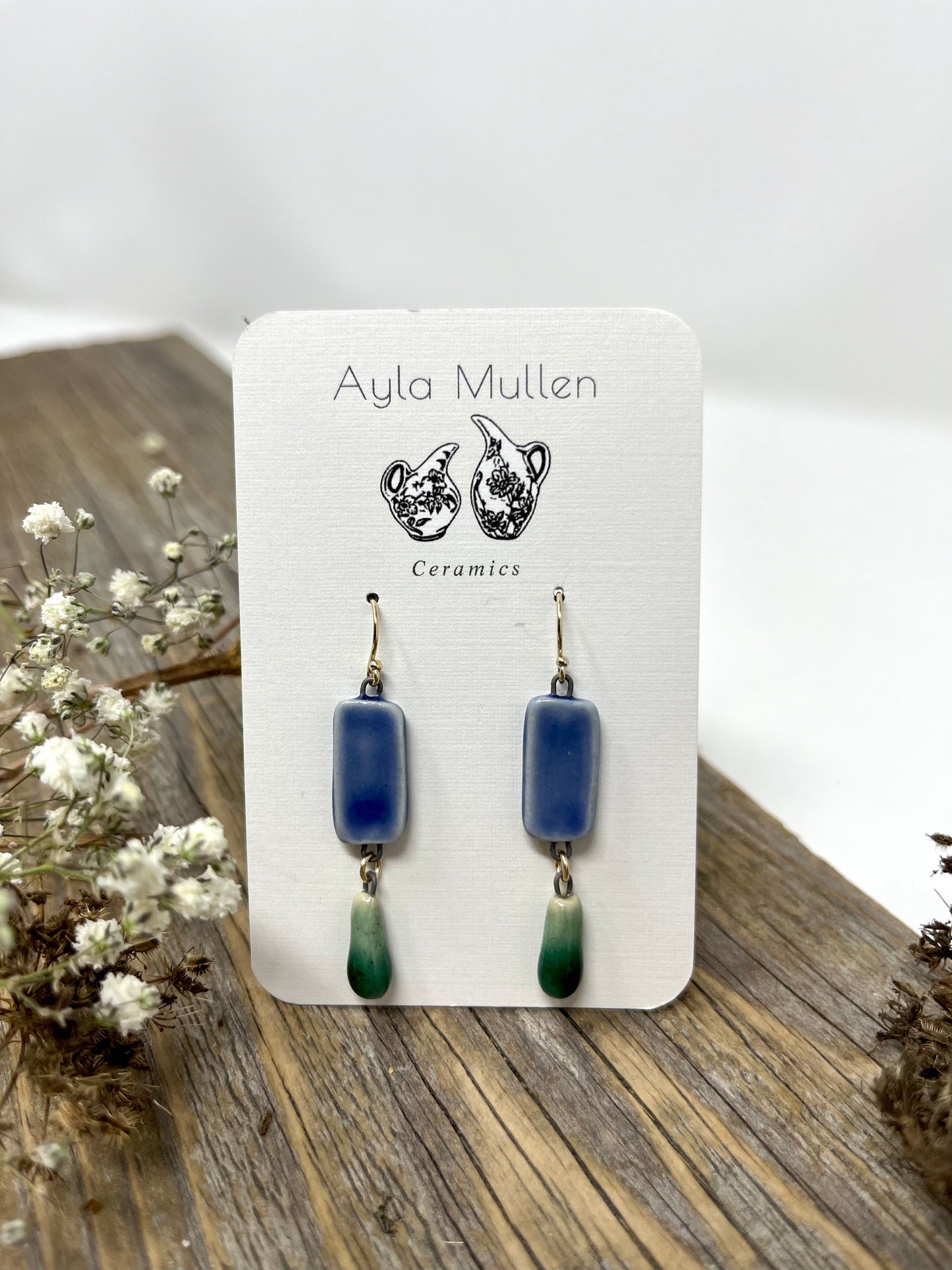 Cobalt Earrings with Dangles