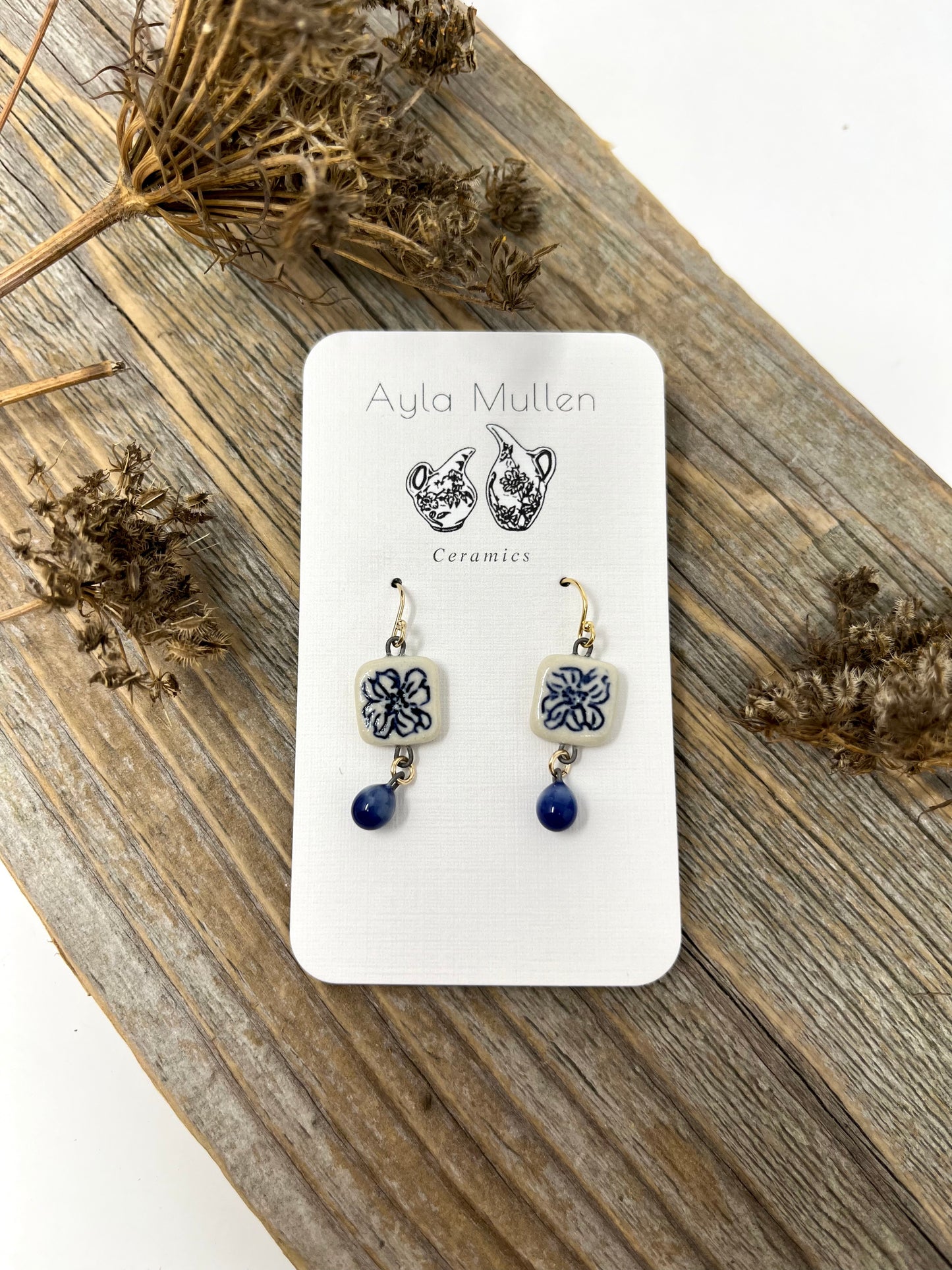 Tiny Dogwood Earrings with Dangles