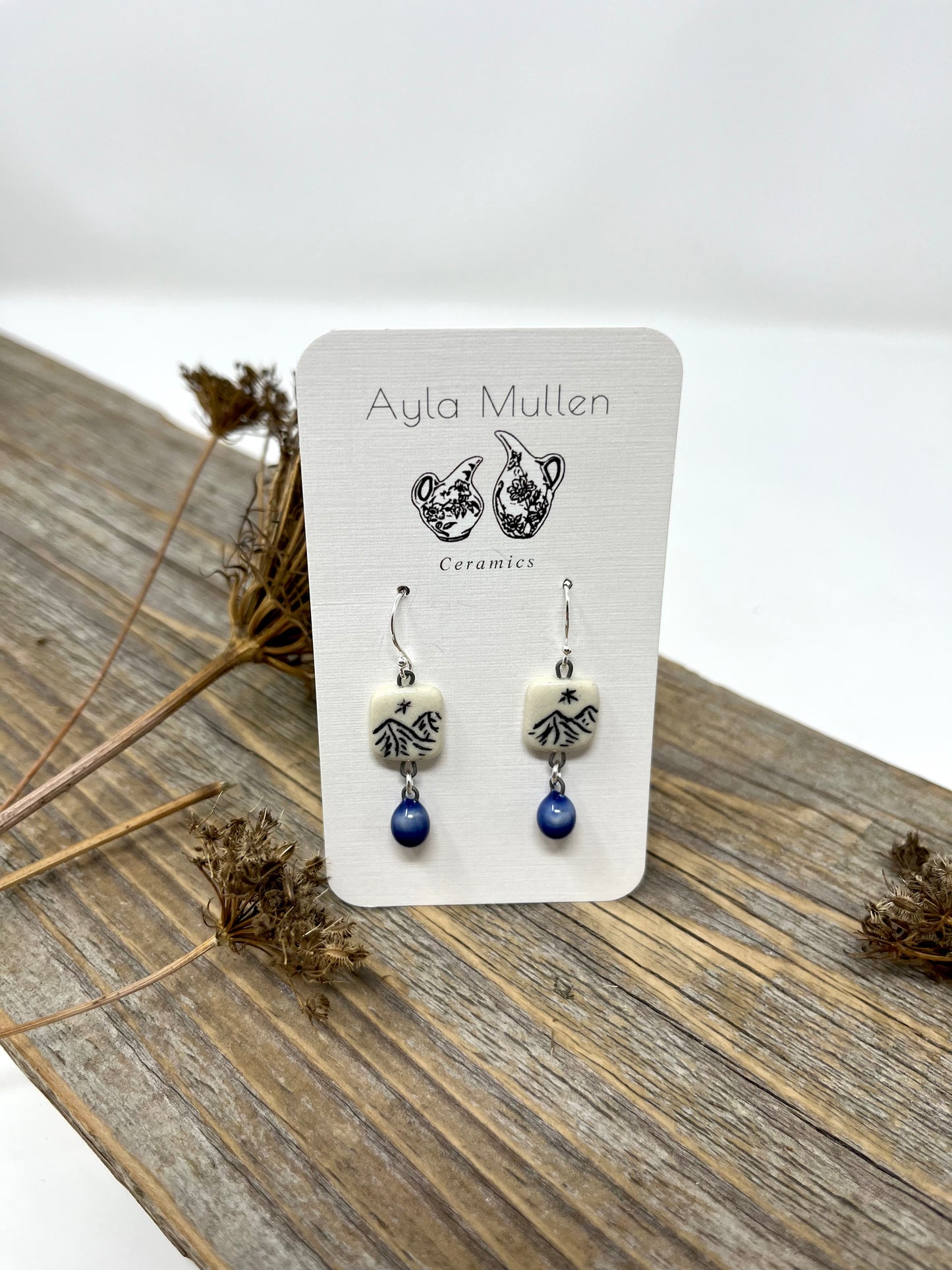 Tiny Mountain Earrings with Dangles