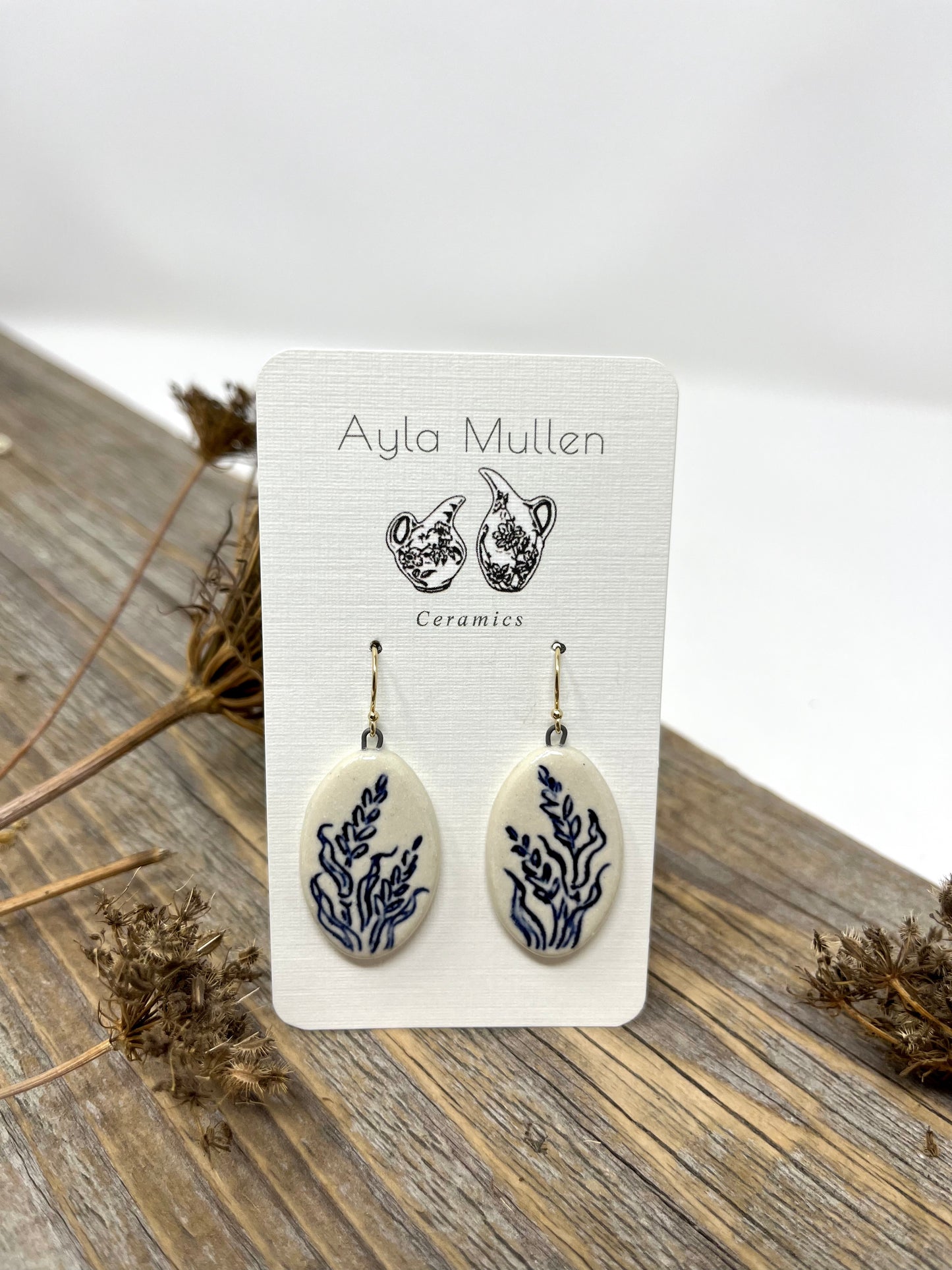 Medium Oval Wild Grass Earrings