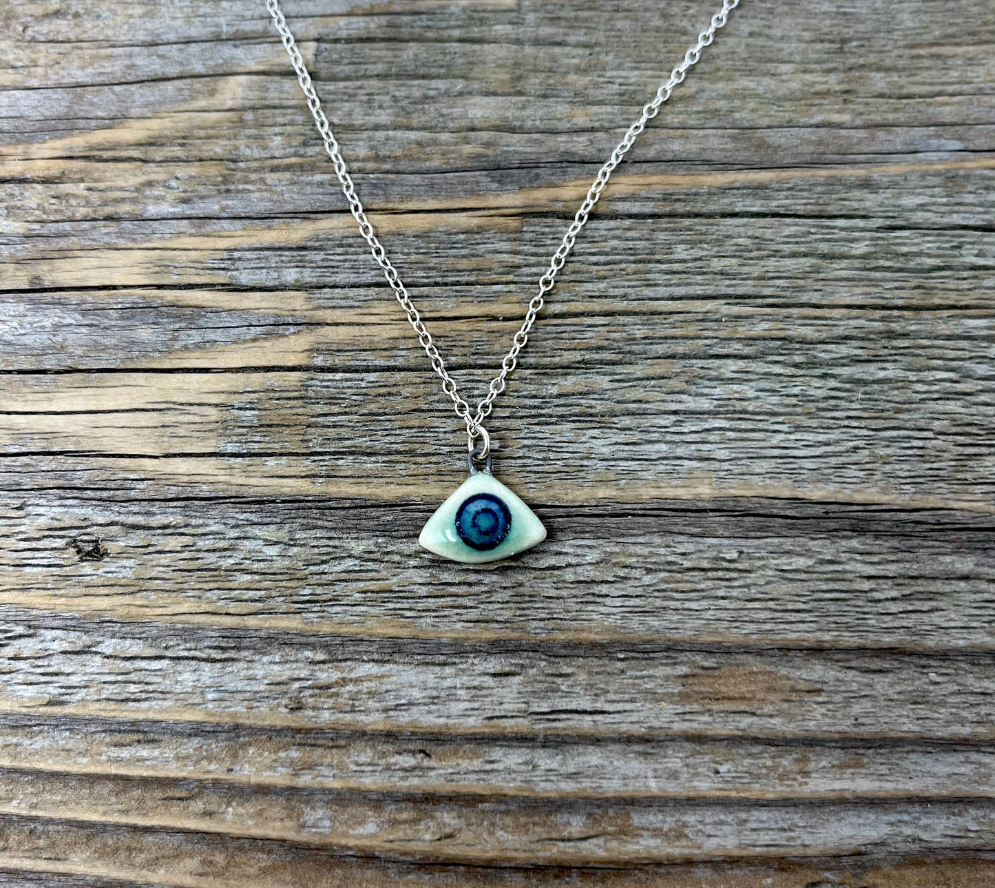 Small Fan Necklace in Blue and Green