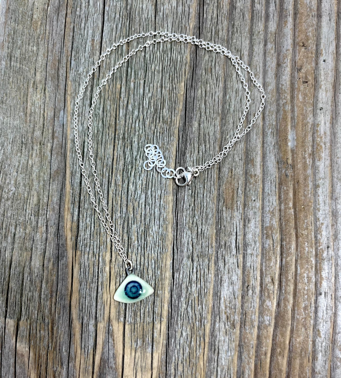 Small Fan Necklace in Blue and Green