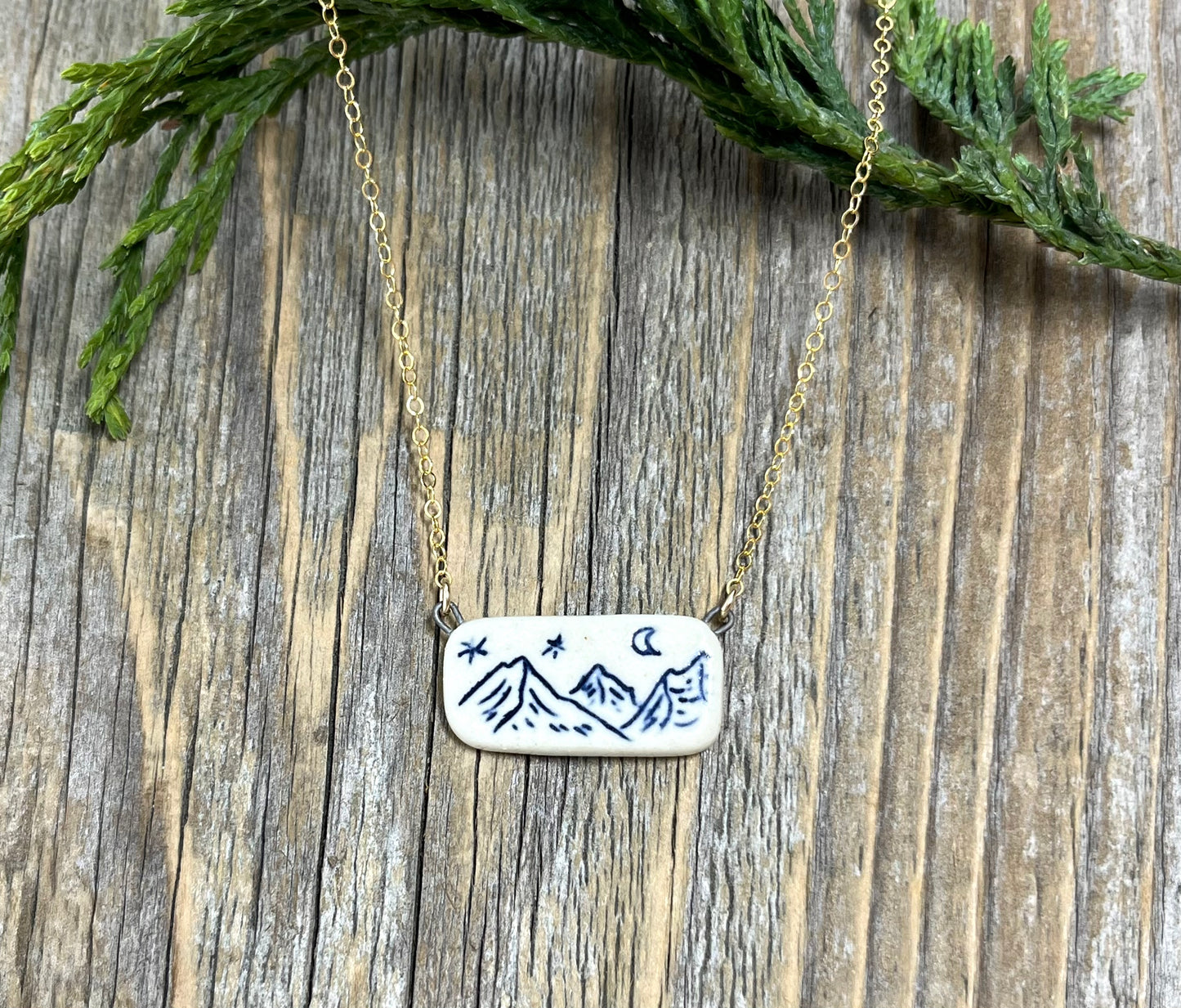 Mountain Landscape Bar Necklace