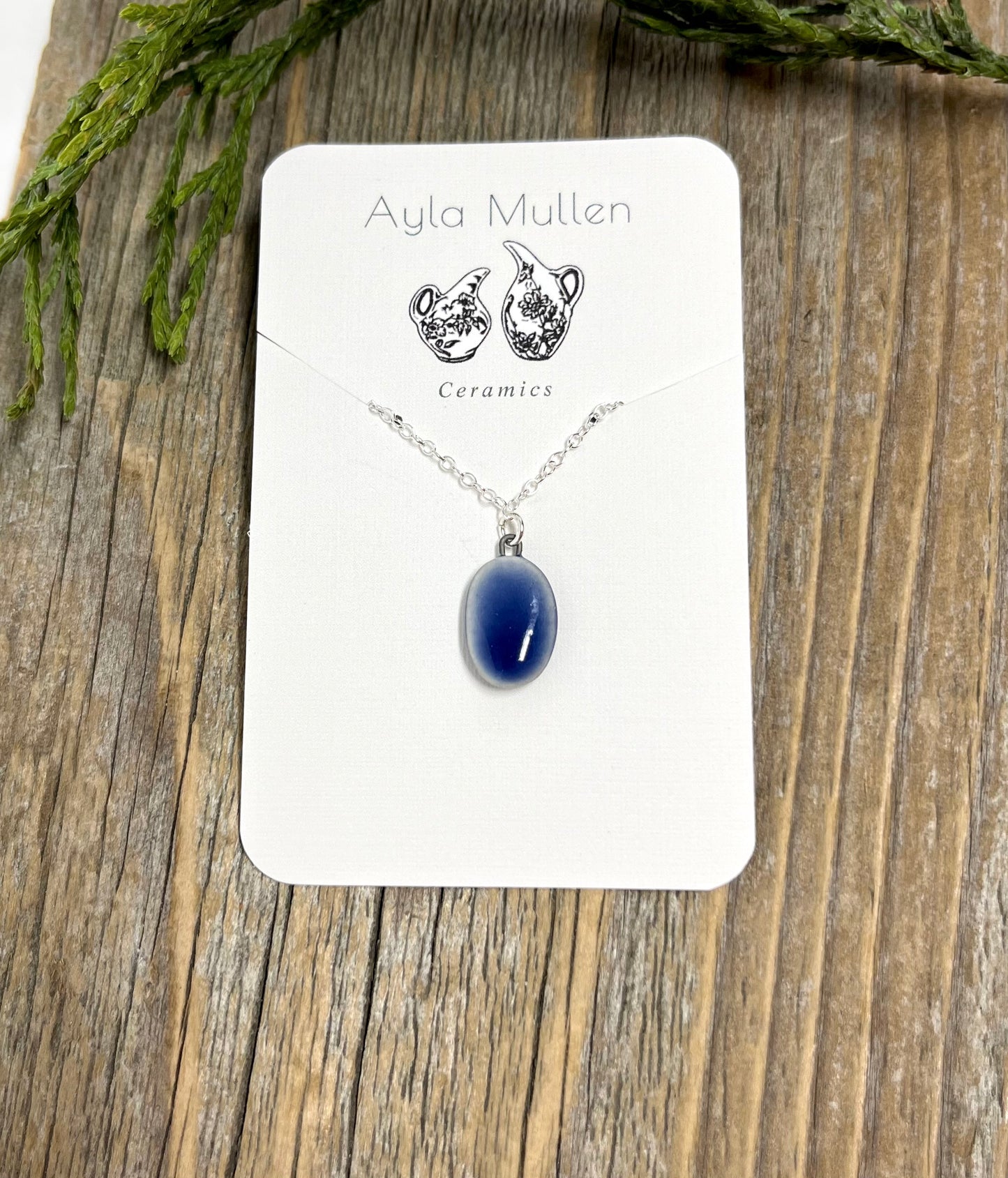 Cobalt Pendant on Sterling Silver