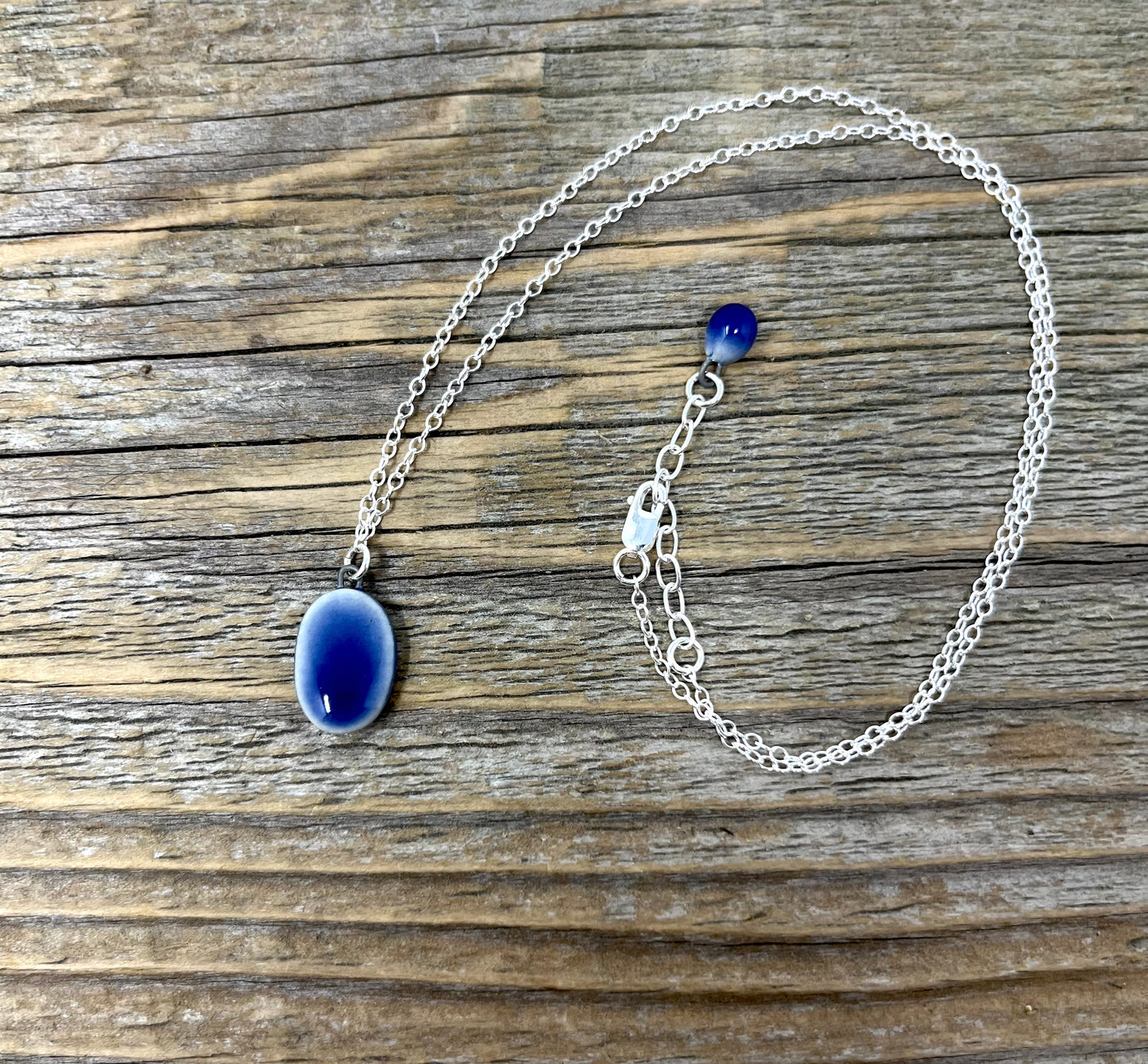 Cobalt Pendant on Sterling Silver