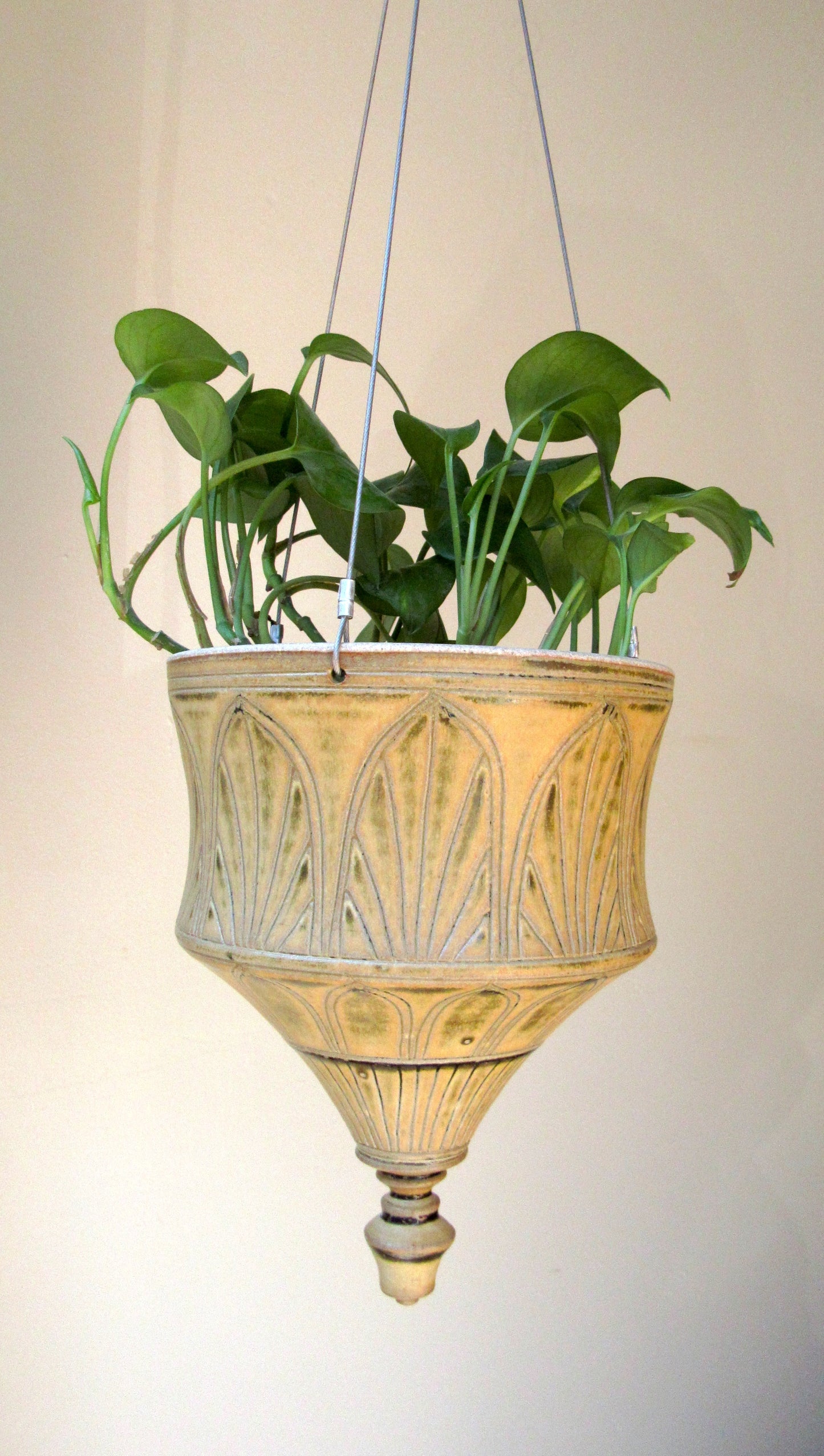 Art Deco Hanging Planter in Goldenrod #2