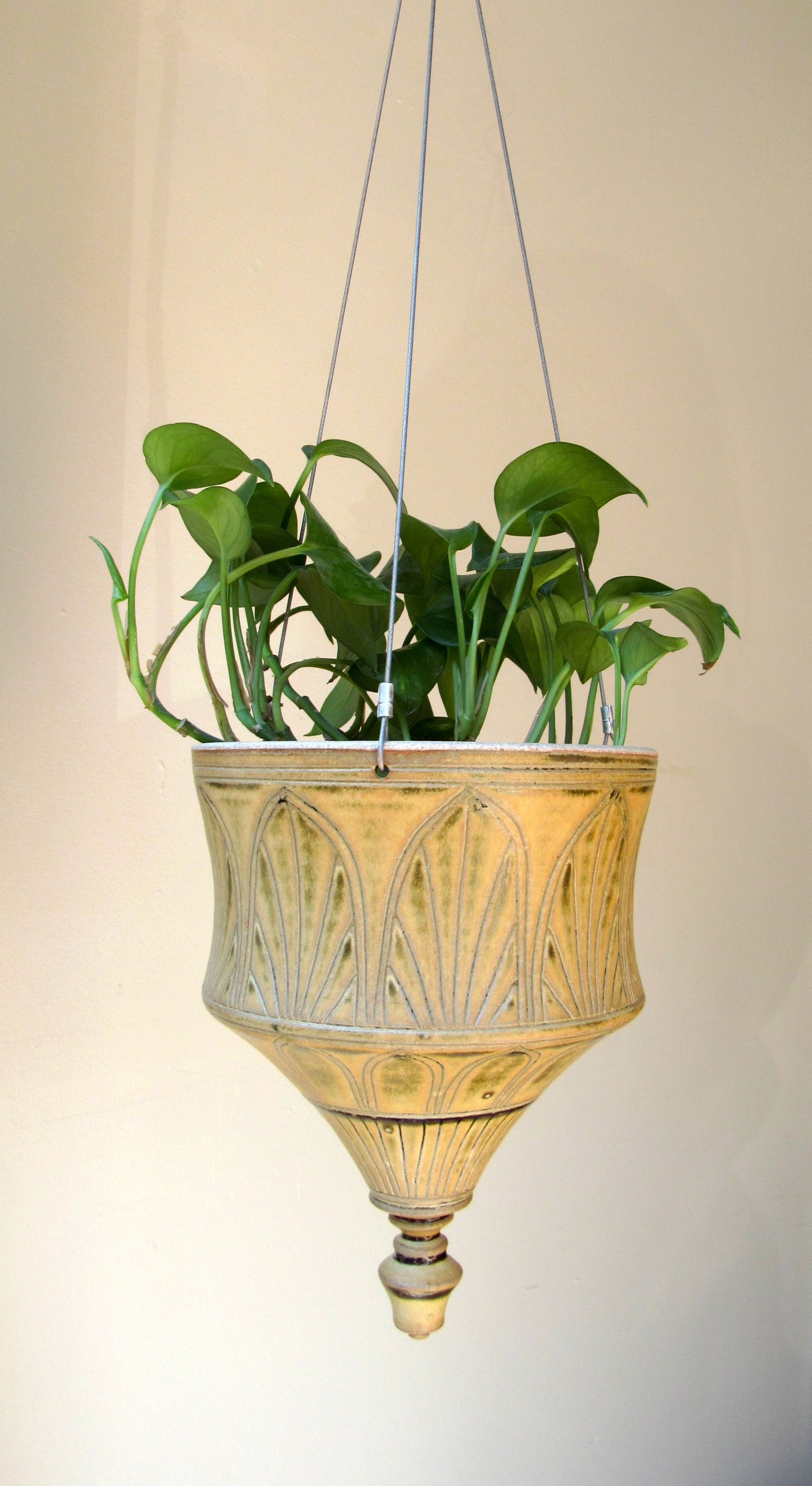 Art Deco Hanging Planter in Goldenrod #2