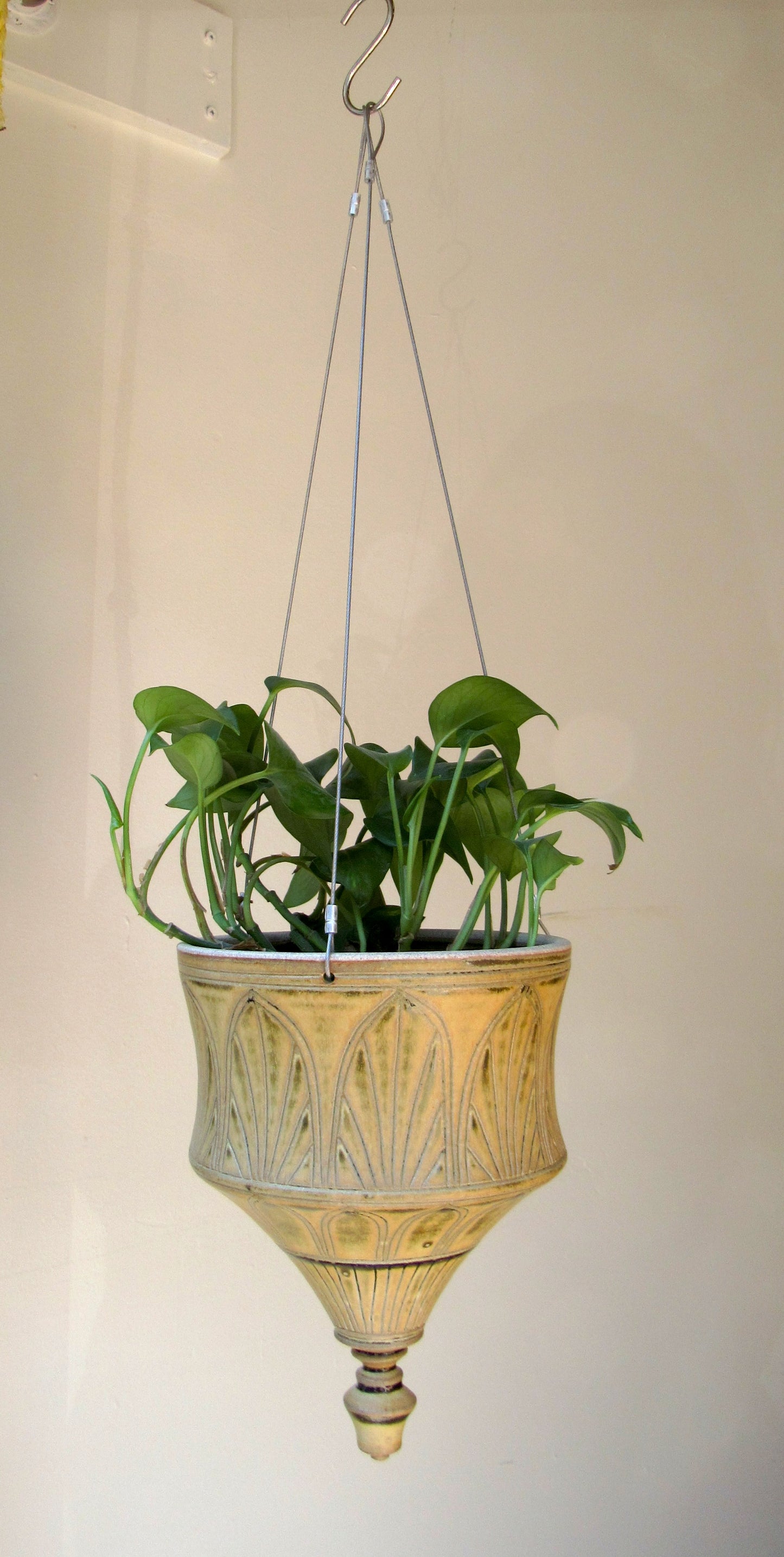 Art Deco Hanging Planter in Goldenrod #2