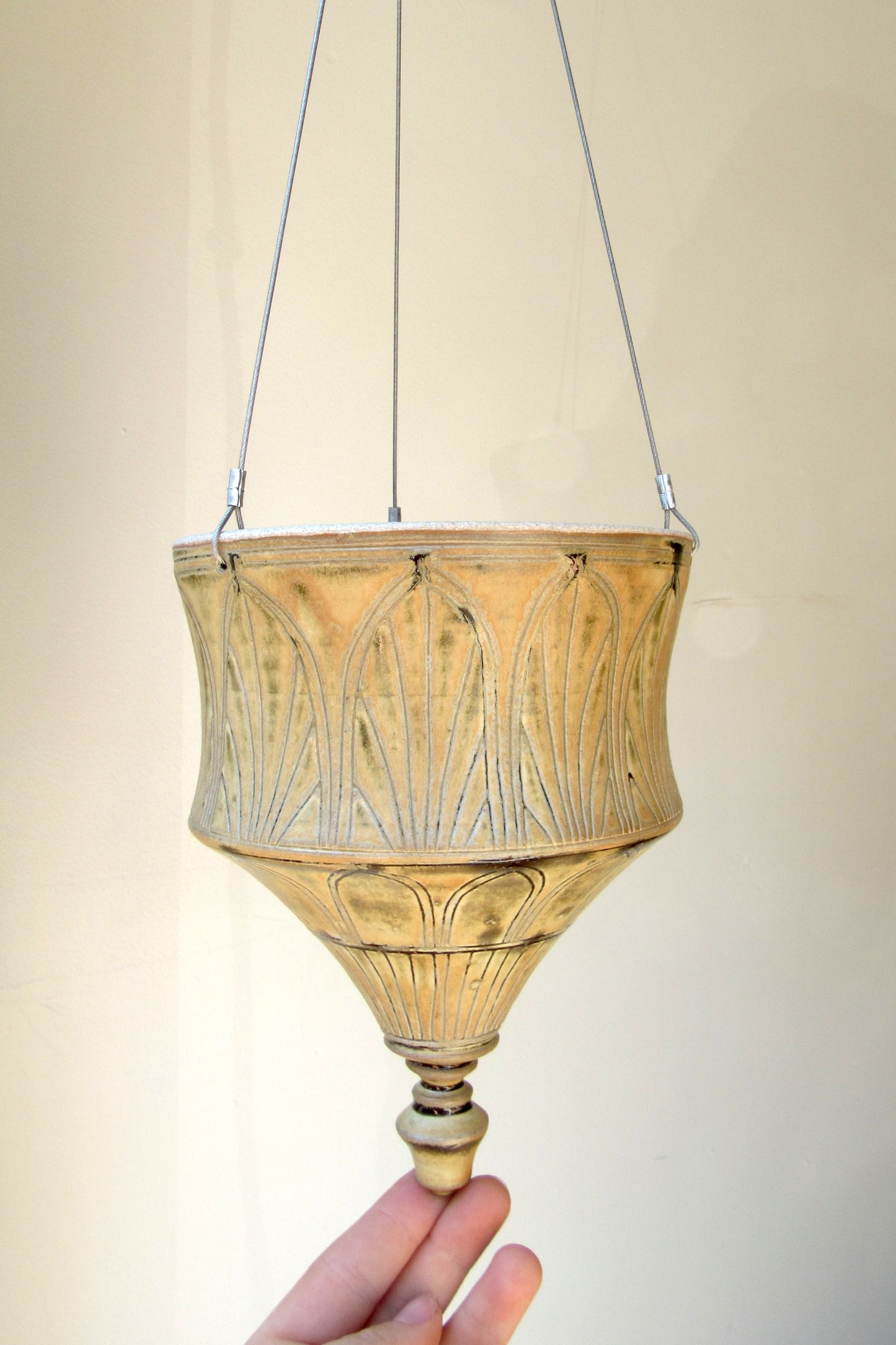 Art Deco Hanging Planter in Goldenrod #2
