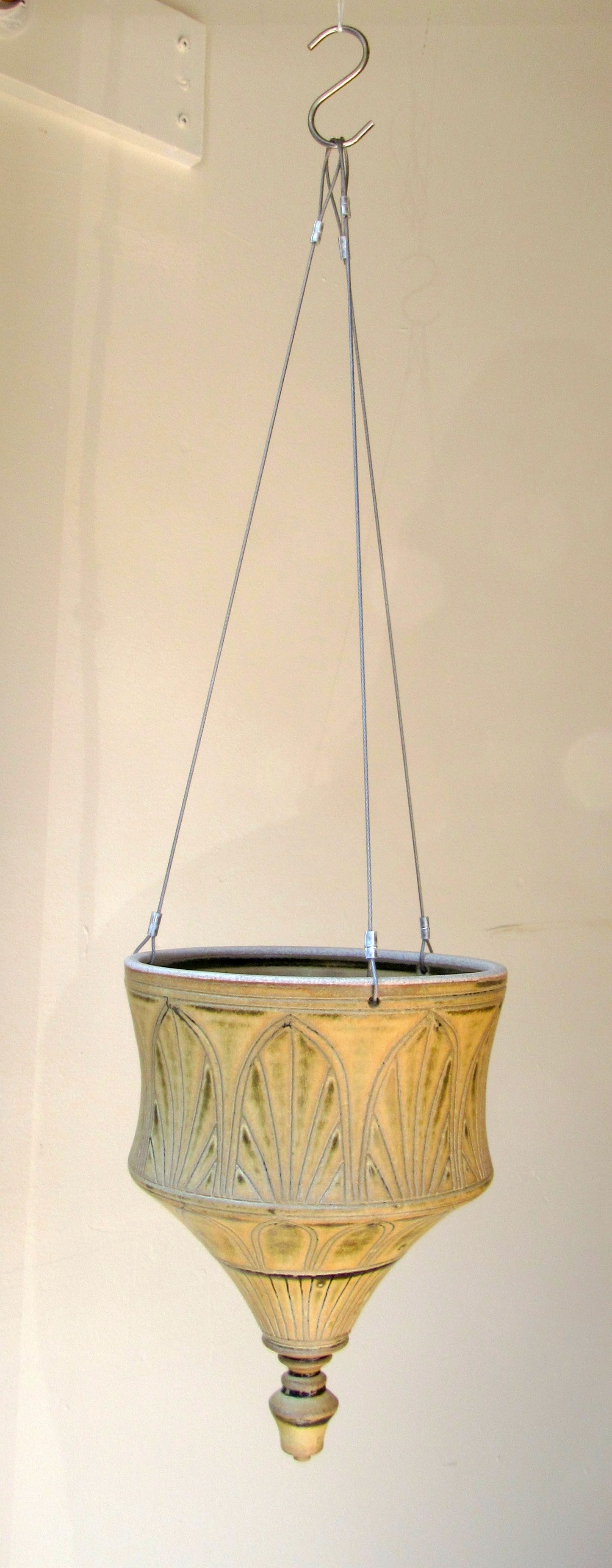 Art Deco Hanging Planter in Goldenrod #2