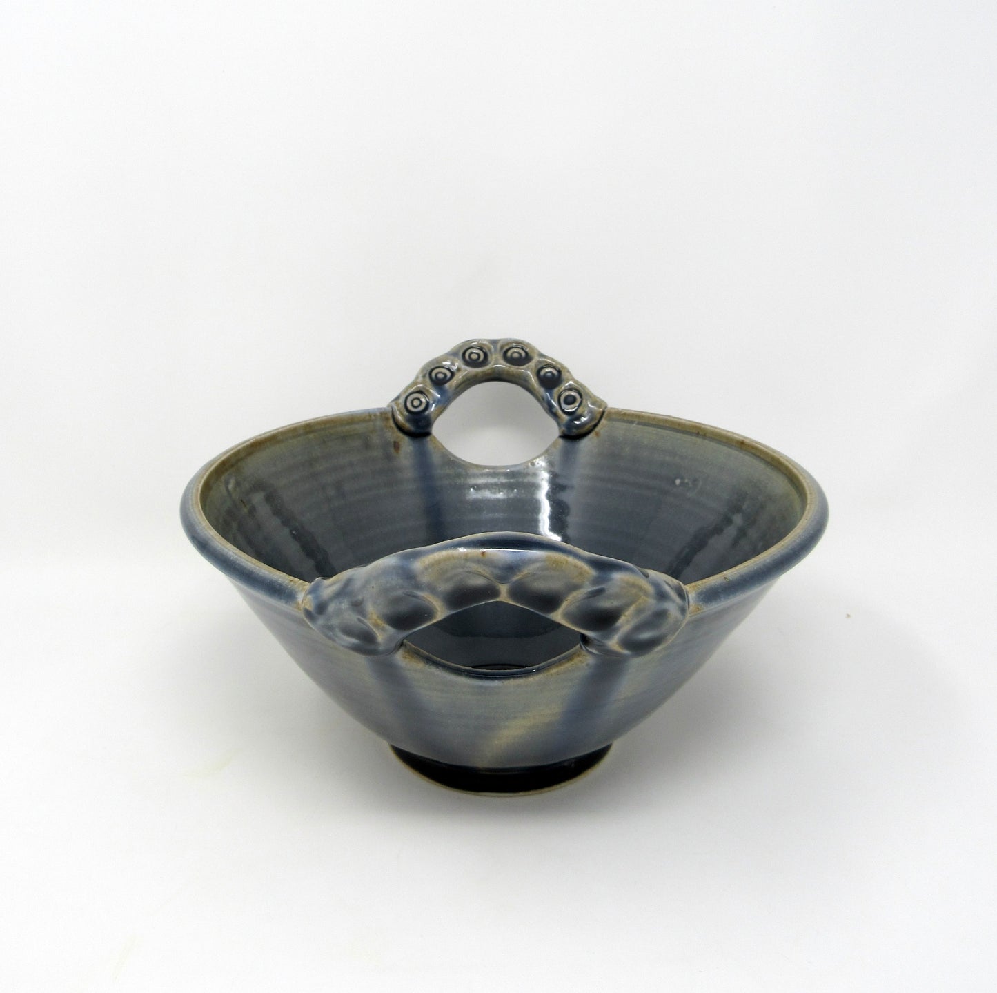 Handled Serving Bowl in Blue-Bronze