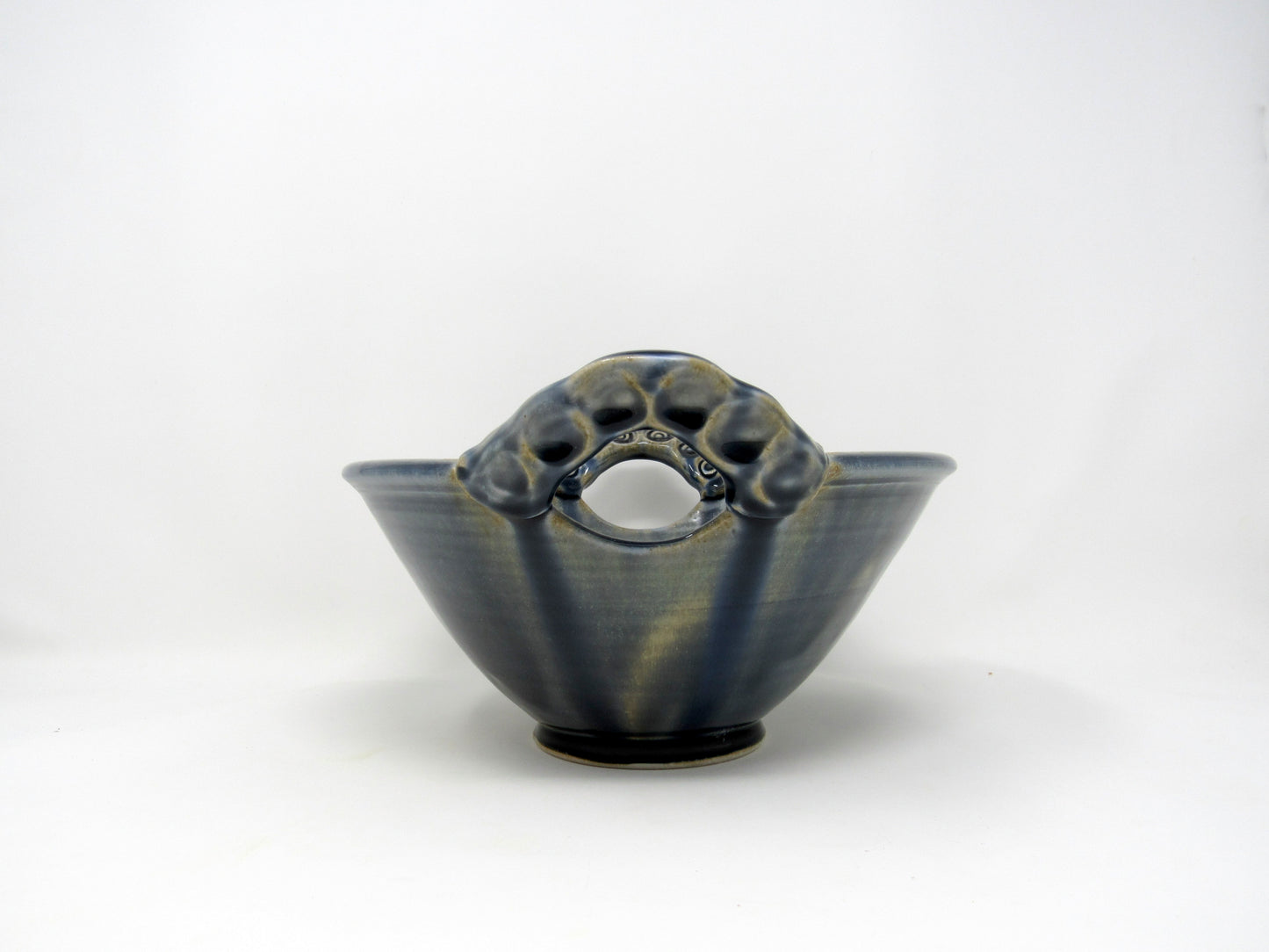 Handled Serving Bowl in Blue-Bronze