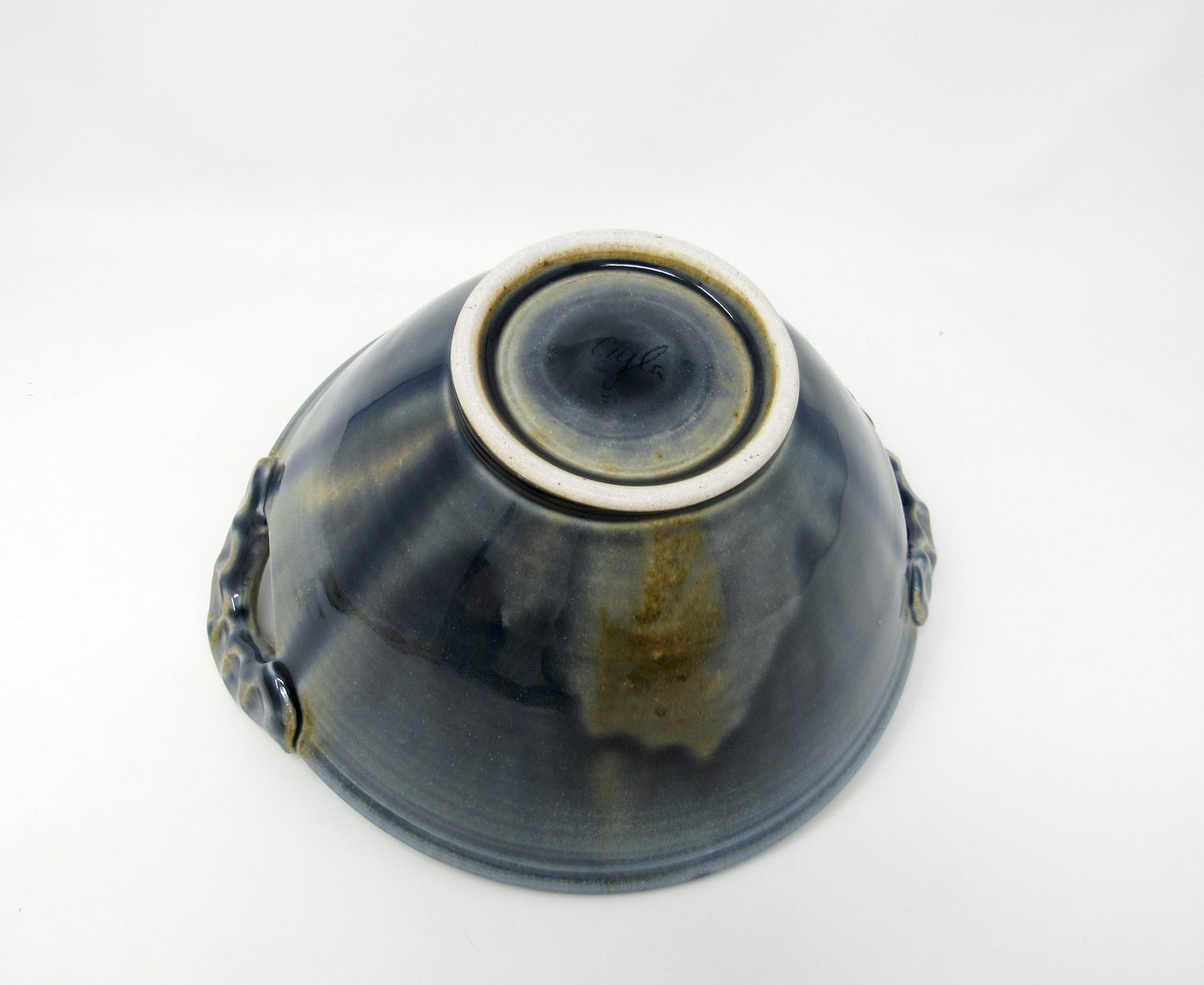 Handled Serving Bowl in Blue-Bronze