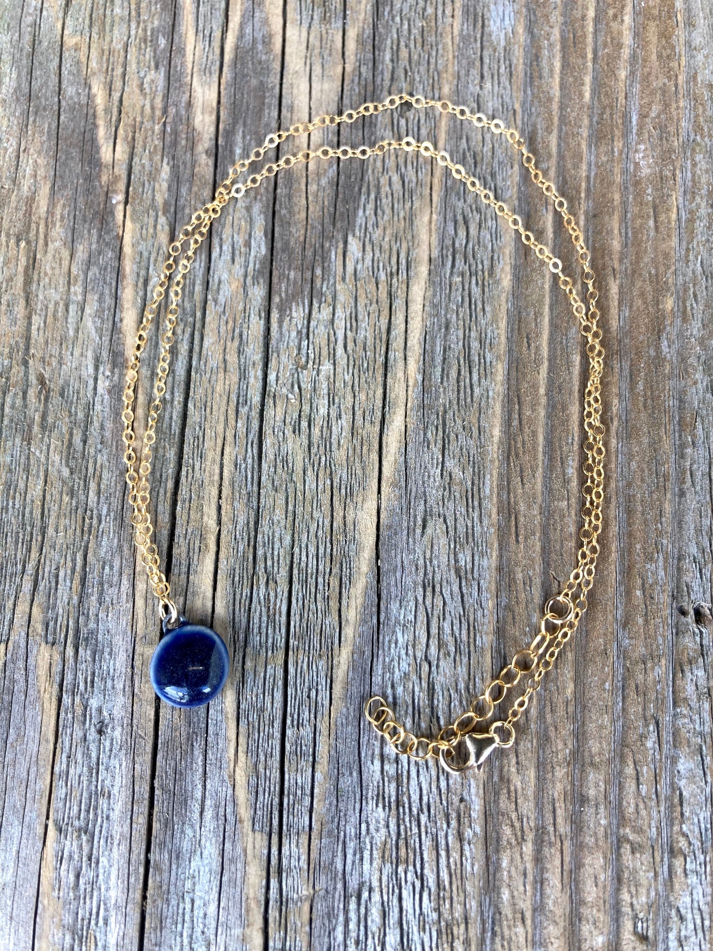 Dark Cobalt Drop Necklace