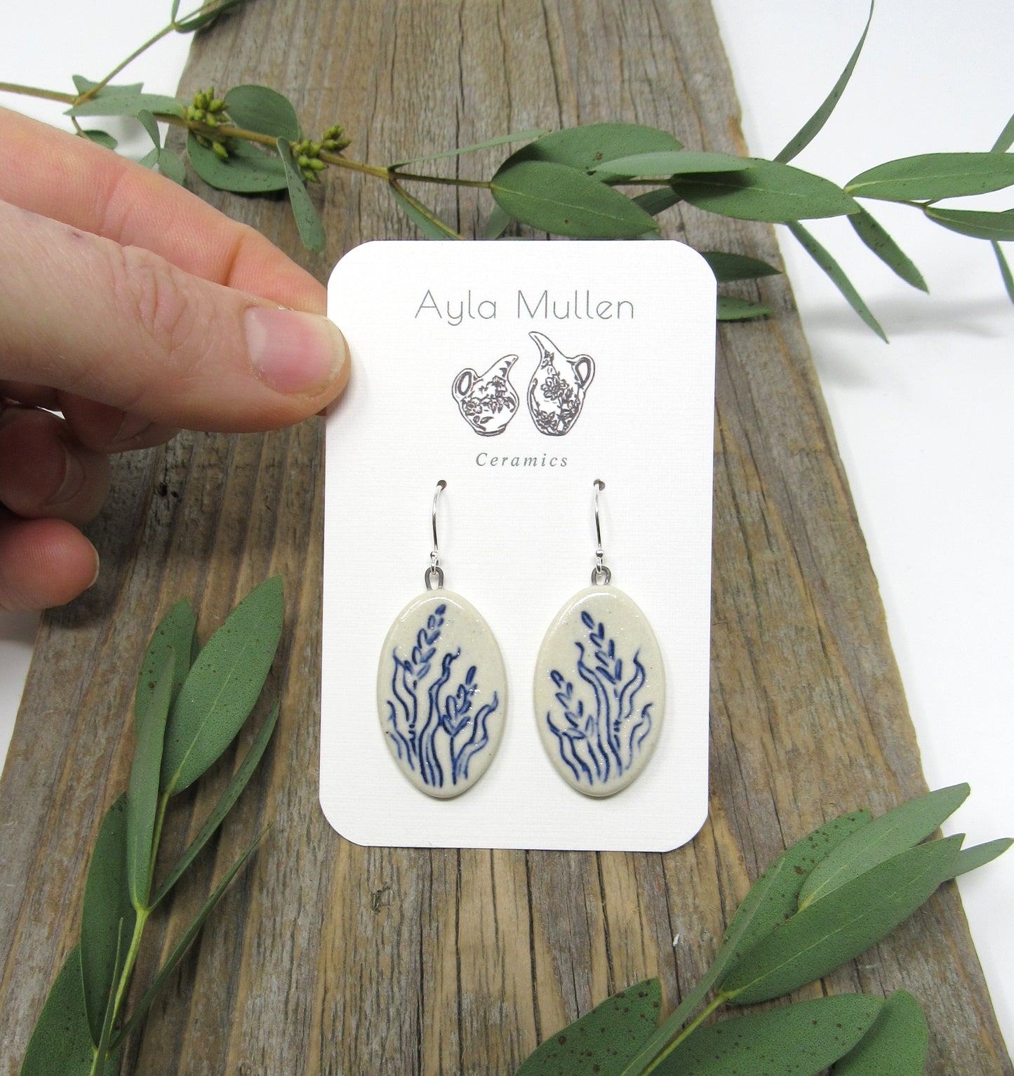 Medium Oval Wild Grass Earrings