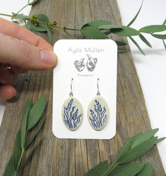 Medium Oval Wild Grass Earrings
