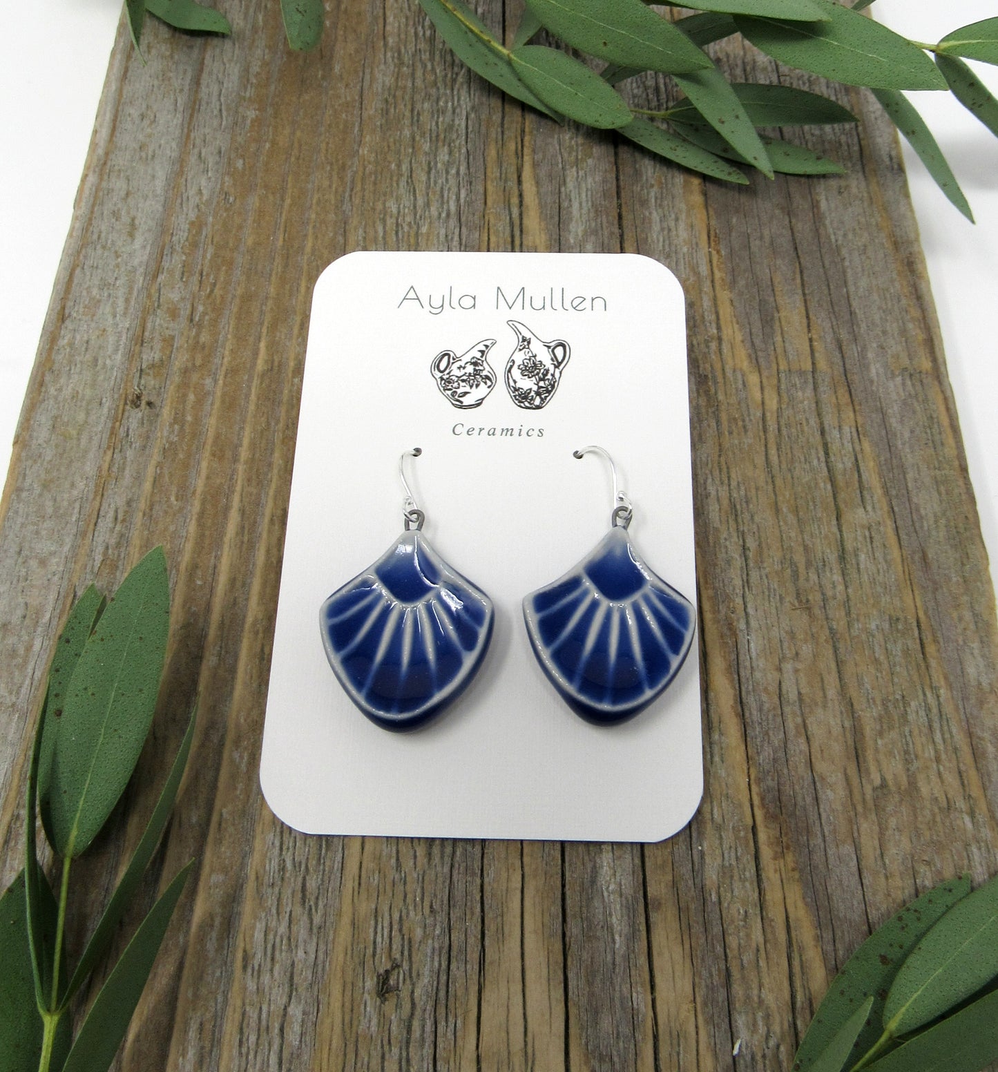 Cobalt Art Deco Arch Earrings