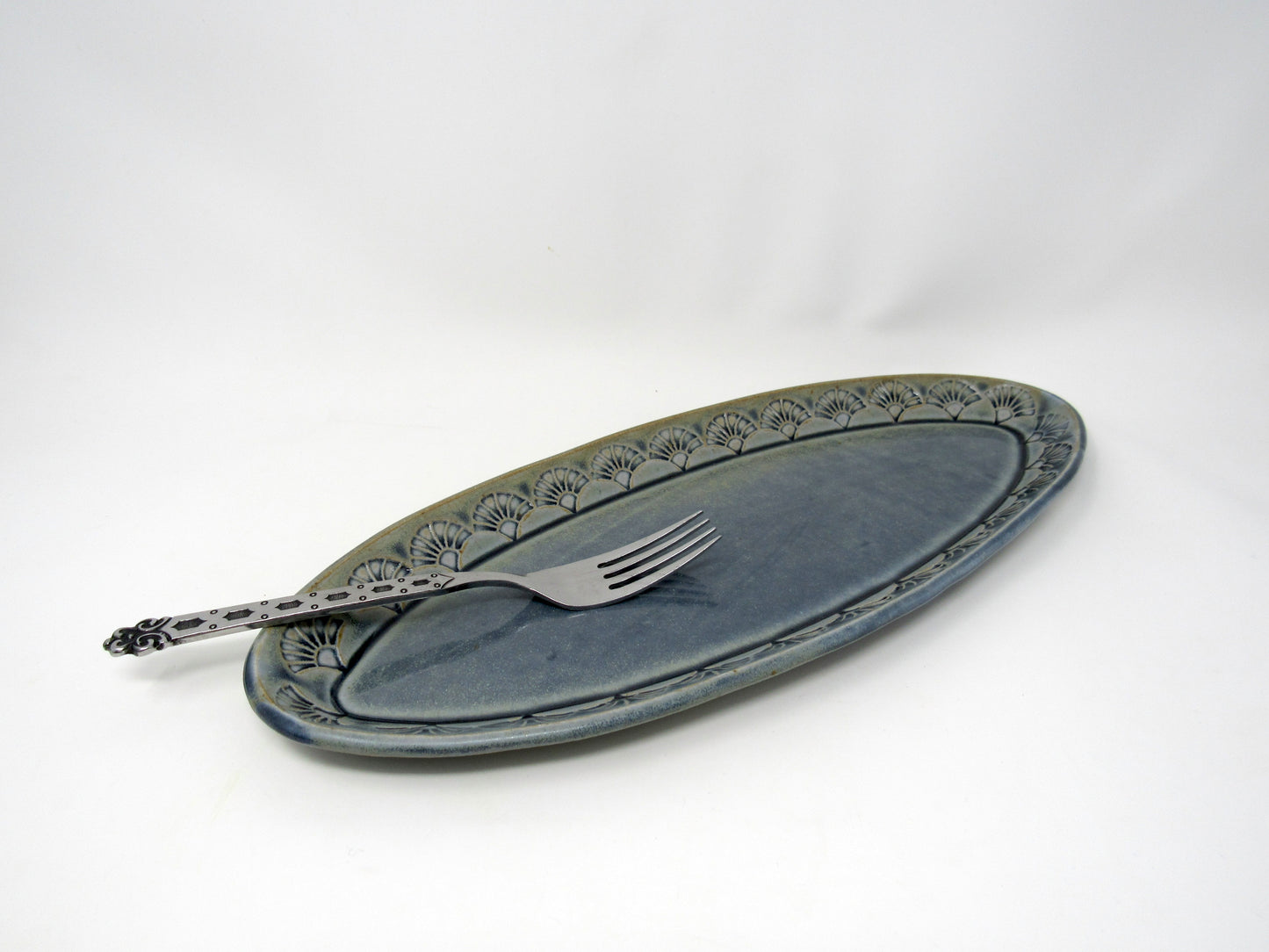 Oval Art Deco Stamped Serving Tray