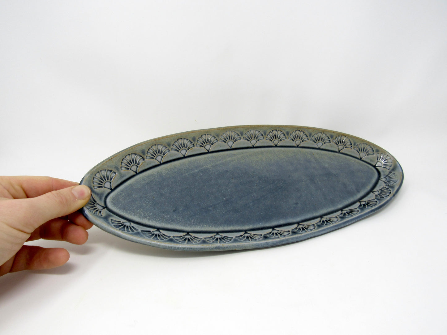 Oval Art Deco Stamped Serving Tray