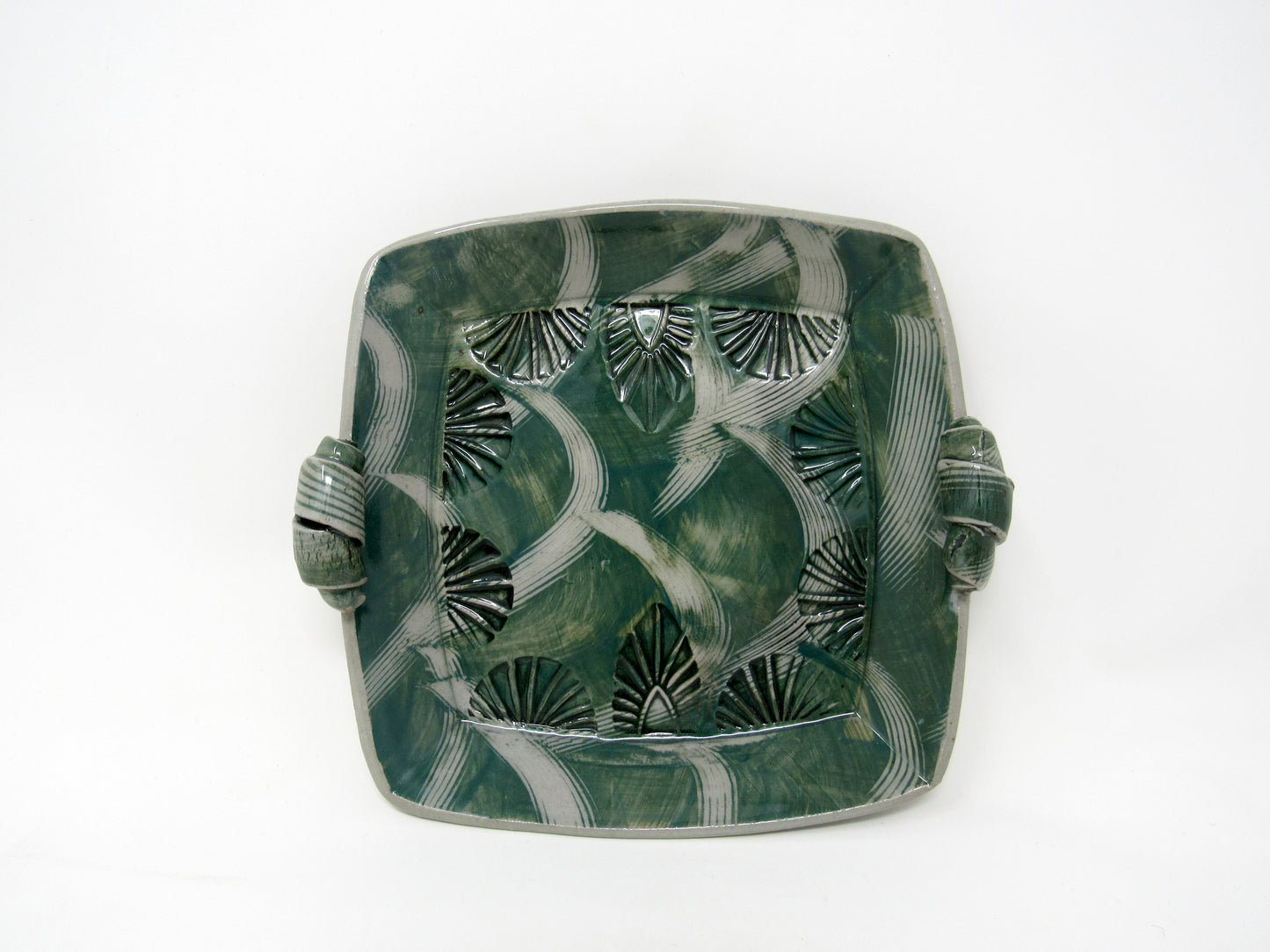 Square Tray with Slip Decoration