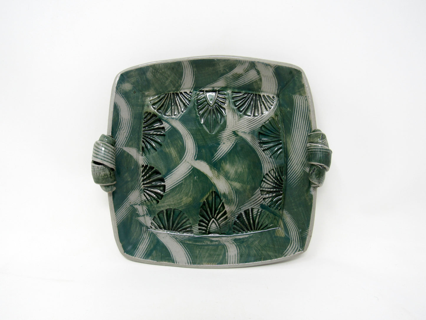 Square Tray with Slip Decoration