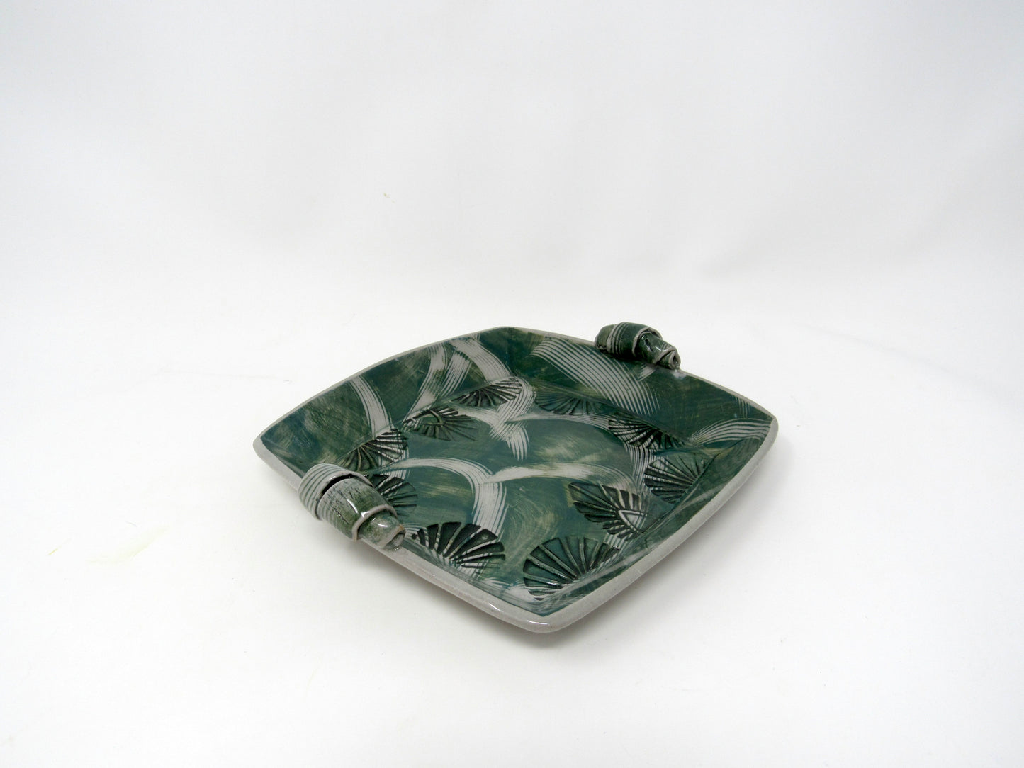 Square Tray with Slip Decoration