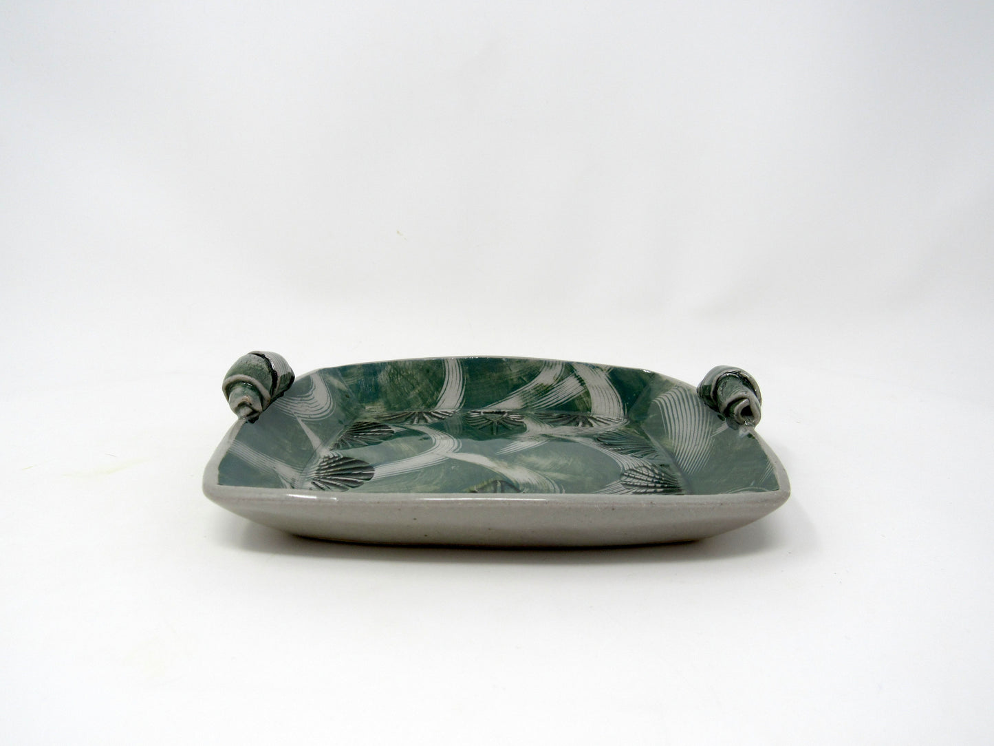 Square Tray with Slip Decoration