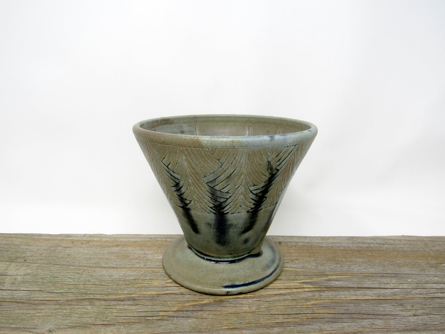 Herringbone Pourover Coffee Cone in Blue Ridge