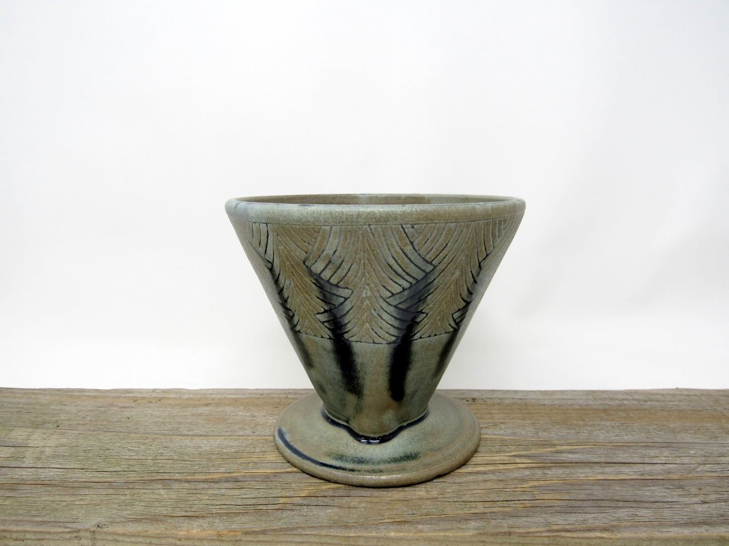 Herringbone Pourover Coffee Cone in Blue Ridge